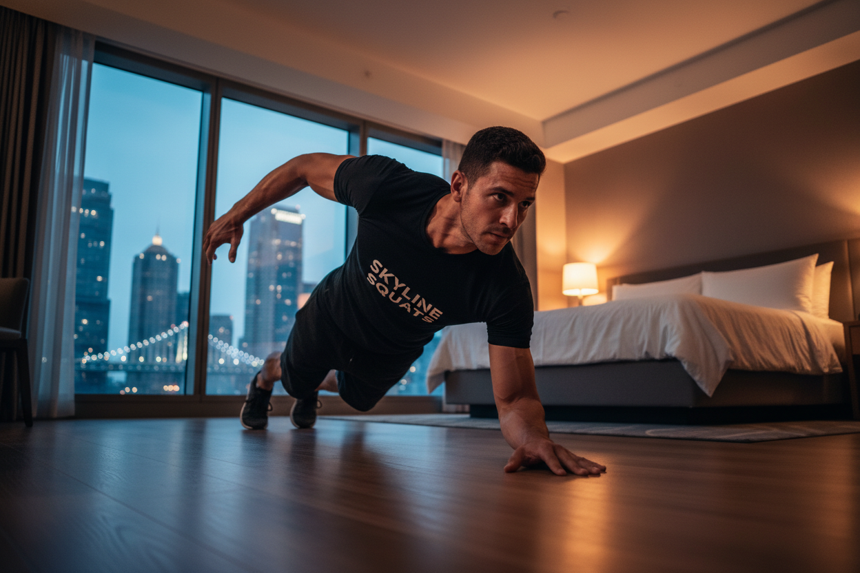 The Stealth Spike: A 20-Minute Low-Impact Hotel Room HIIT Workout