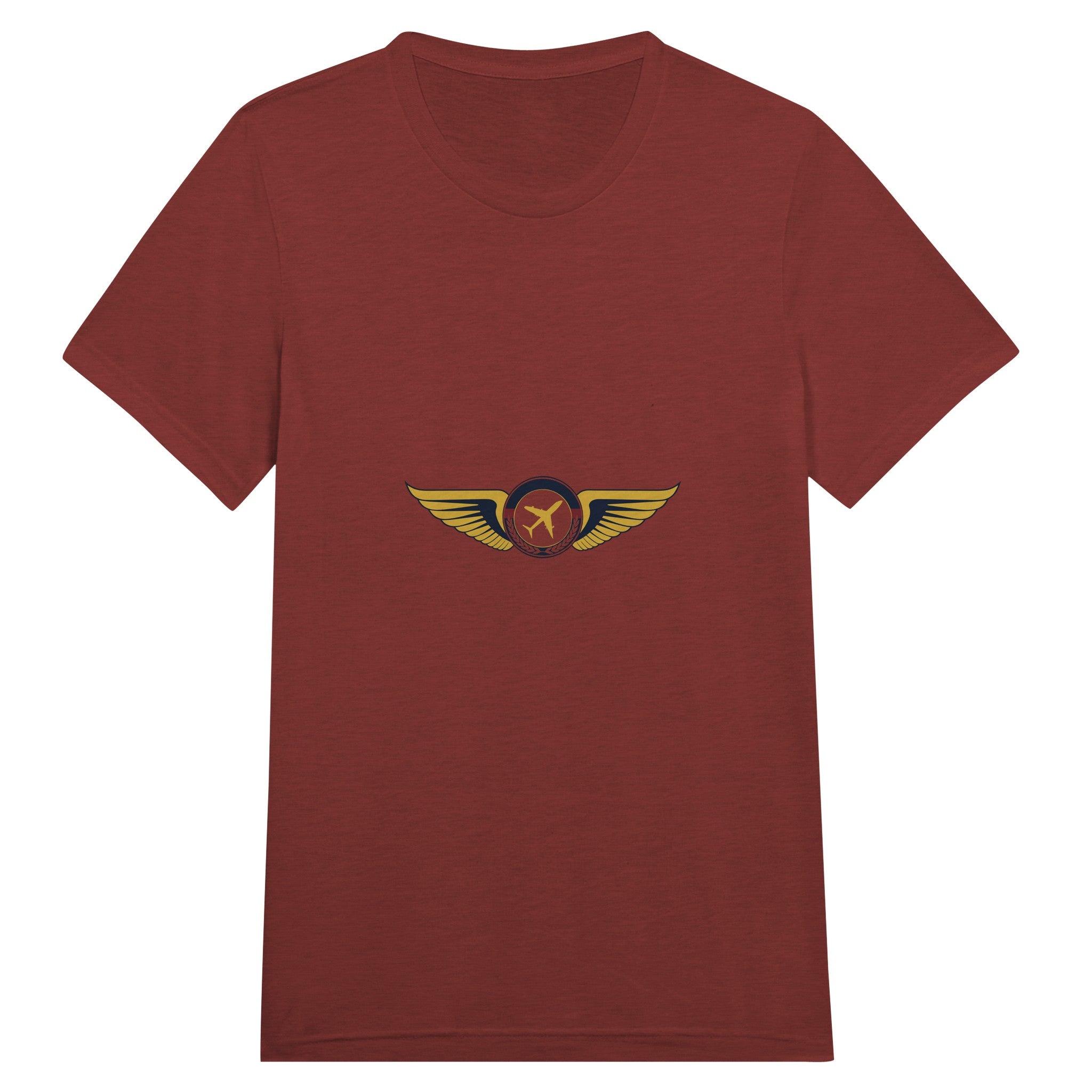 Aviator Wings flight-tested travel tee, flat lay 5 — Dumbbells & Hotels