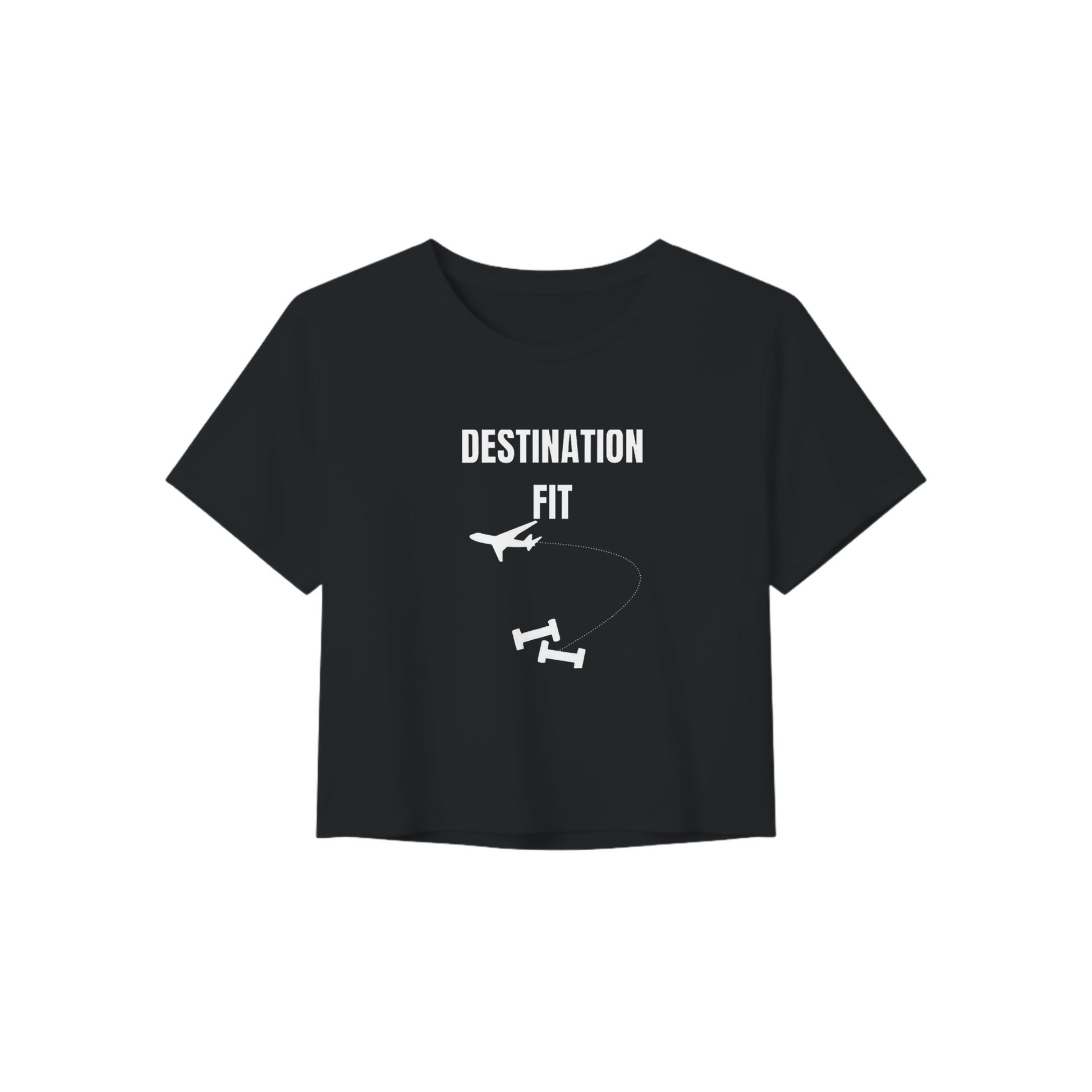 Destination Fit women's travel crop — flight-tested travel fitness apparel for the road warrior | Dumbbells & Hotels