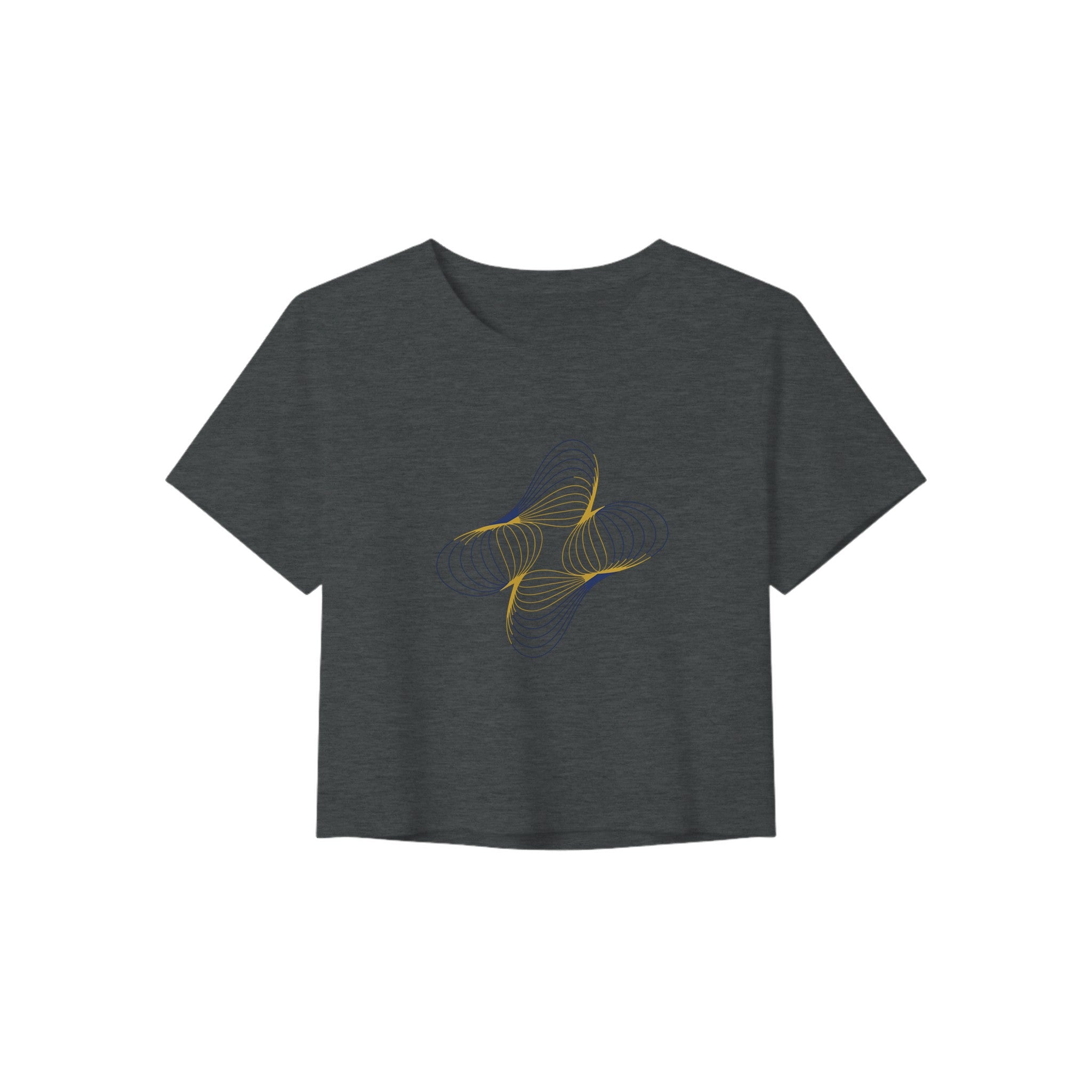 Between Meetings, Between Sets. women's crop top in Dark Grey Heather