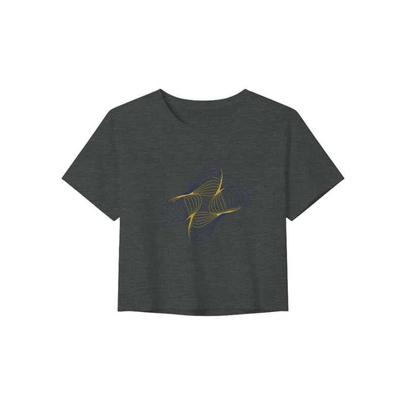 Between Meetings, Between Sets. women's crop top in Dark Grey Heather