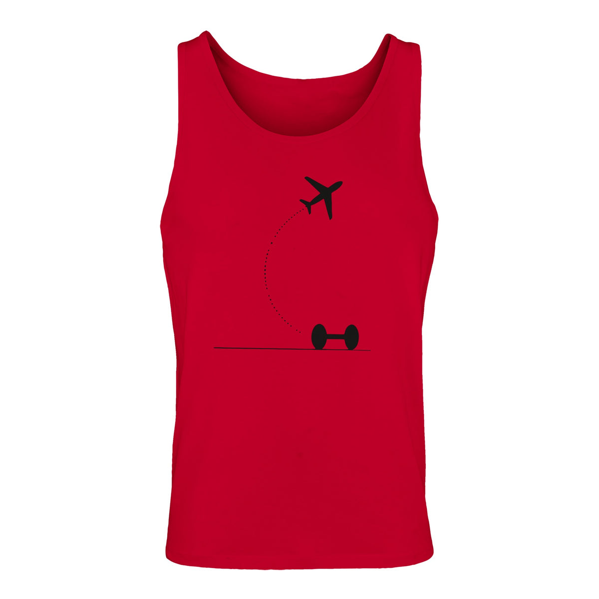 Red Hotel Key, Fitness Key travel tank, flight-path dumbbell design