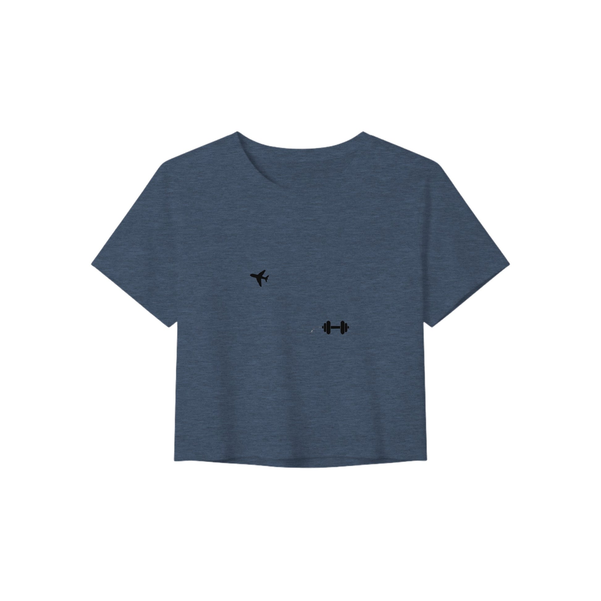 Boardroom Bound Body women's travel crop tee by Dumbbells & Hotels — view 4