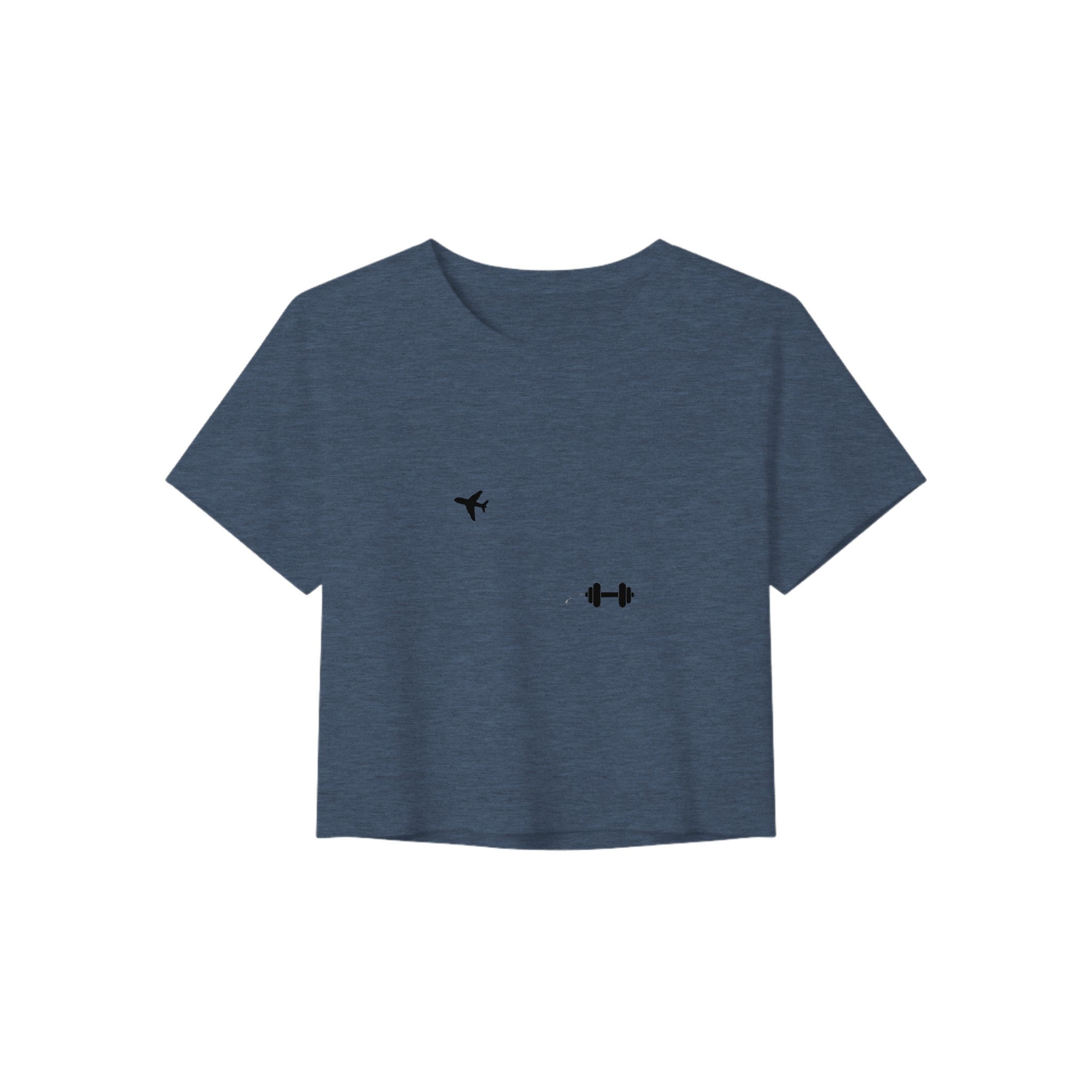 Boardroom Bound Body women's travel crop tee by Dumbbells & Hotels — view 4