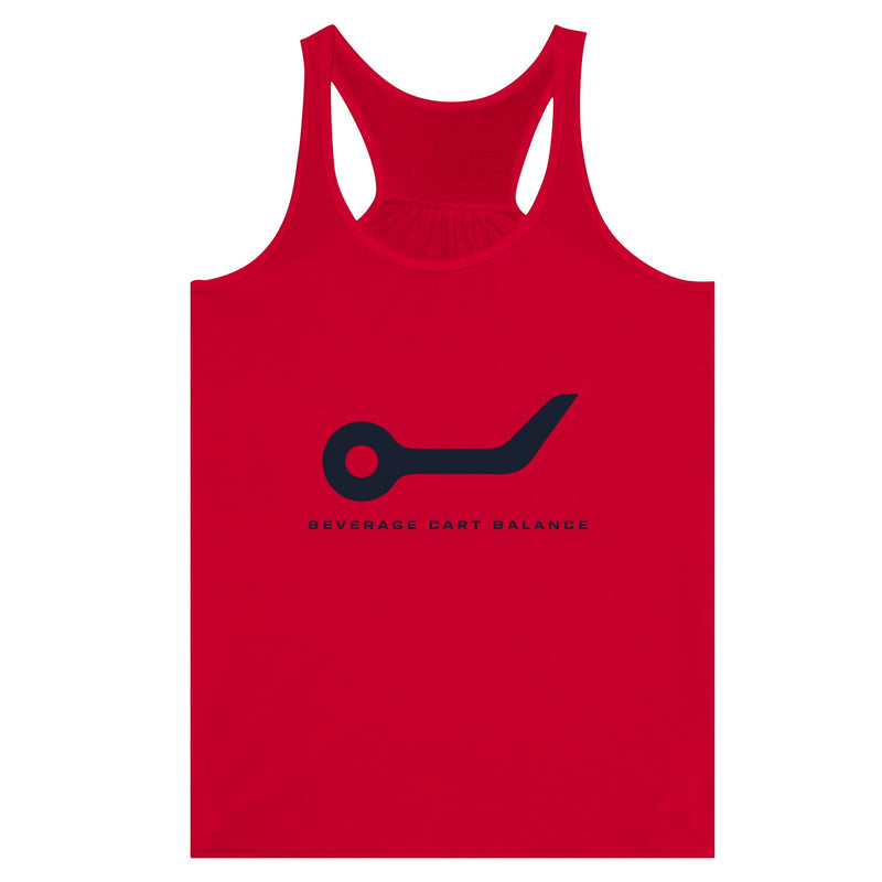 Beverage Cart Balance women's racerback tank by Dumbbells & Hotels, travel gym apparel
