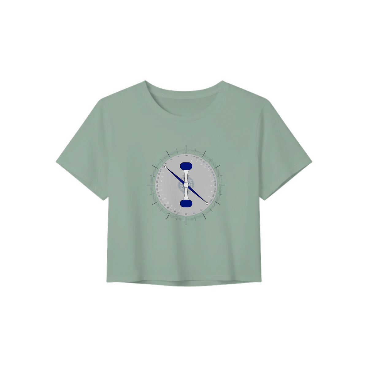 Taxi. Takeoff. Train. Crop Tee | Dumbbells & Hotels - Taxi. Takeoff. Train. design, crop tee product photo