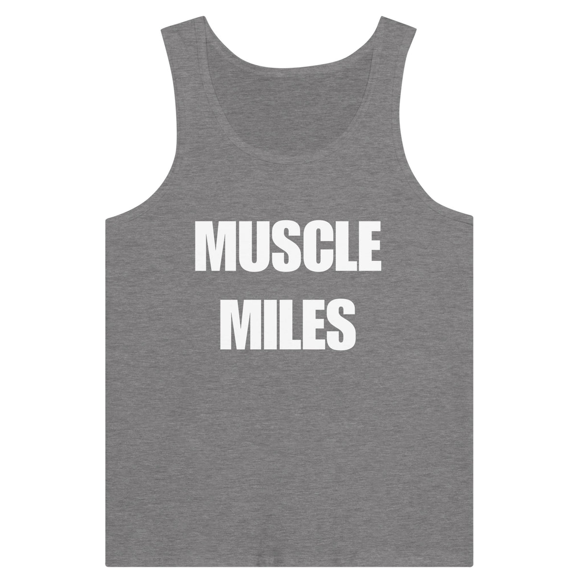 Muscle Miles tank top on-model, front angle