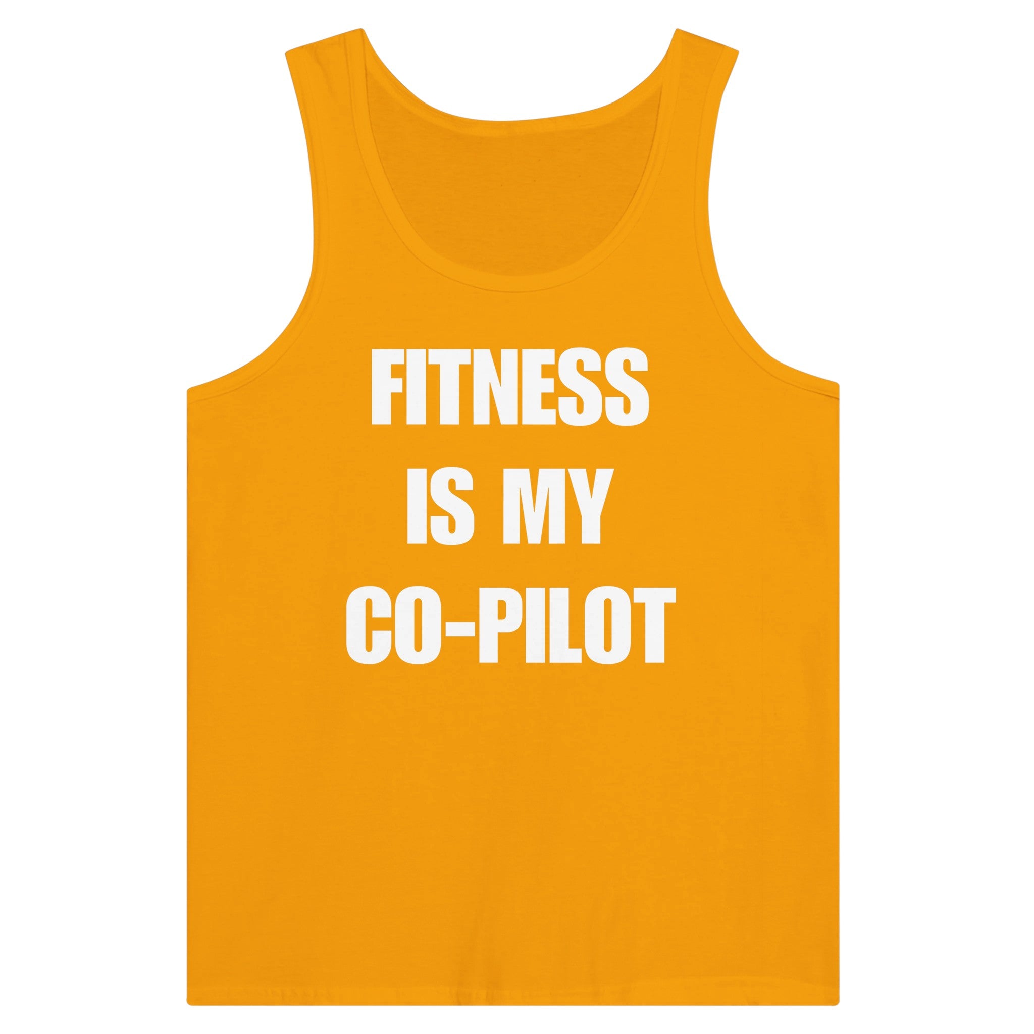 Fitness Is My Co-Pilot premium unisex tank in additional colorway — travel fitness tank, view 3