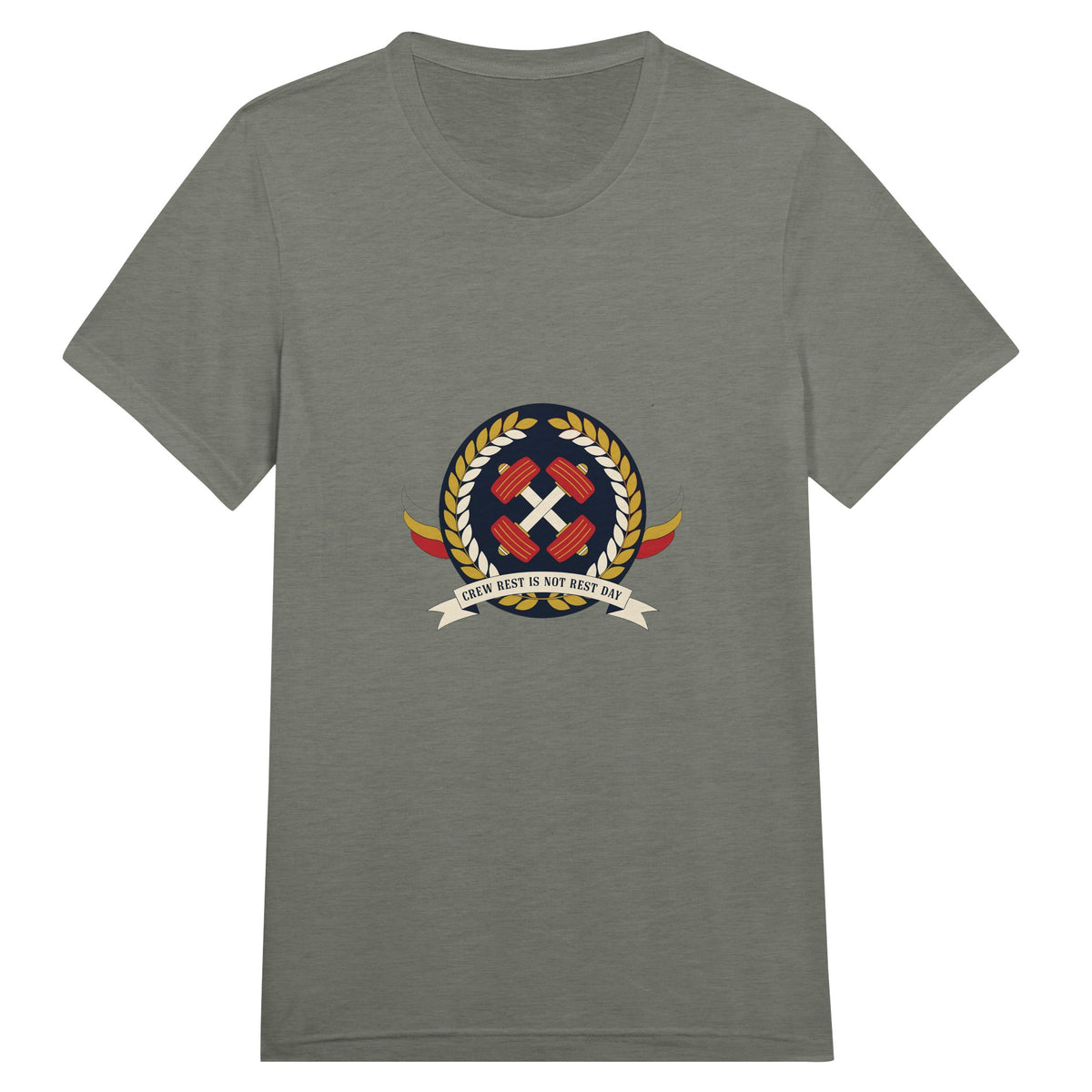 Crew Rest Is Not Rest Day. Tee | Dumbbells & Hotels - Crew Rest Is Not Rest Day. design, tee product photo
