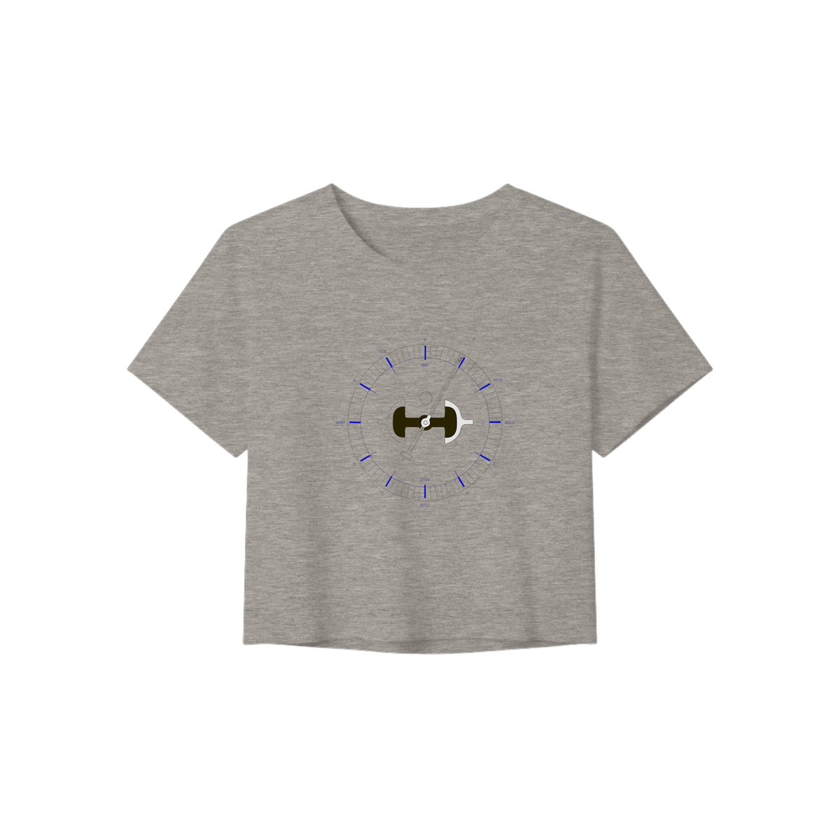 Departure Gate Focus women's crop tee - veteran-owned, pilot-designed travel fitness crop top by Dumbbells & Hotels