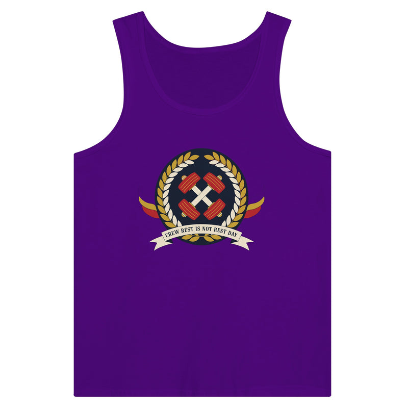 Crew Rest Is Not Rest Day. Tank | Dumbbells & Hotels - Crew Rest Is Not Rest Day. design, tank product photo