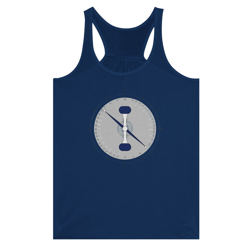 Taxi. Takeoff. Train. Racerback | Dumbbells & Hotels - Taxi. Takeoff. Train. design, racerback product photo