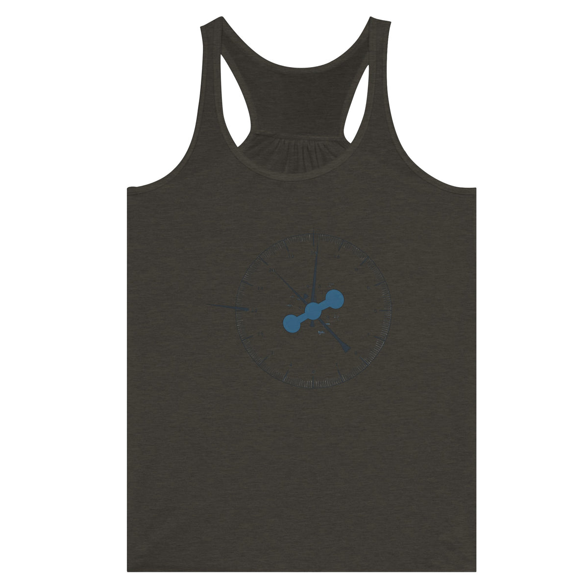 Clock In. Check In. Show Up. Racerback | Dumbbells & Hotels - Clock In. Check In. Show Up. design, racerback product photo