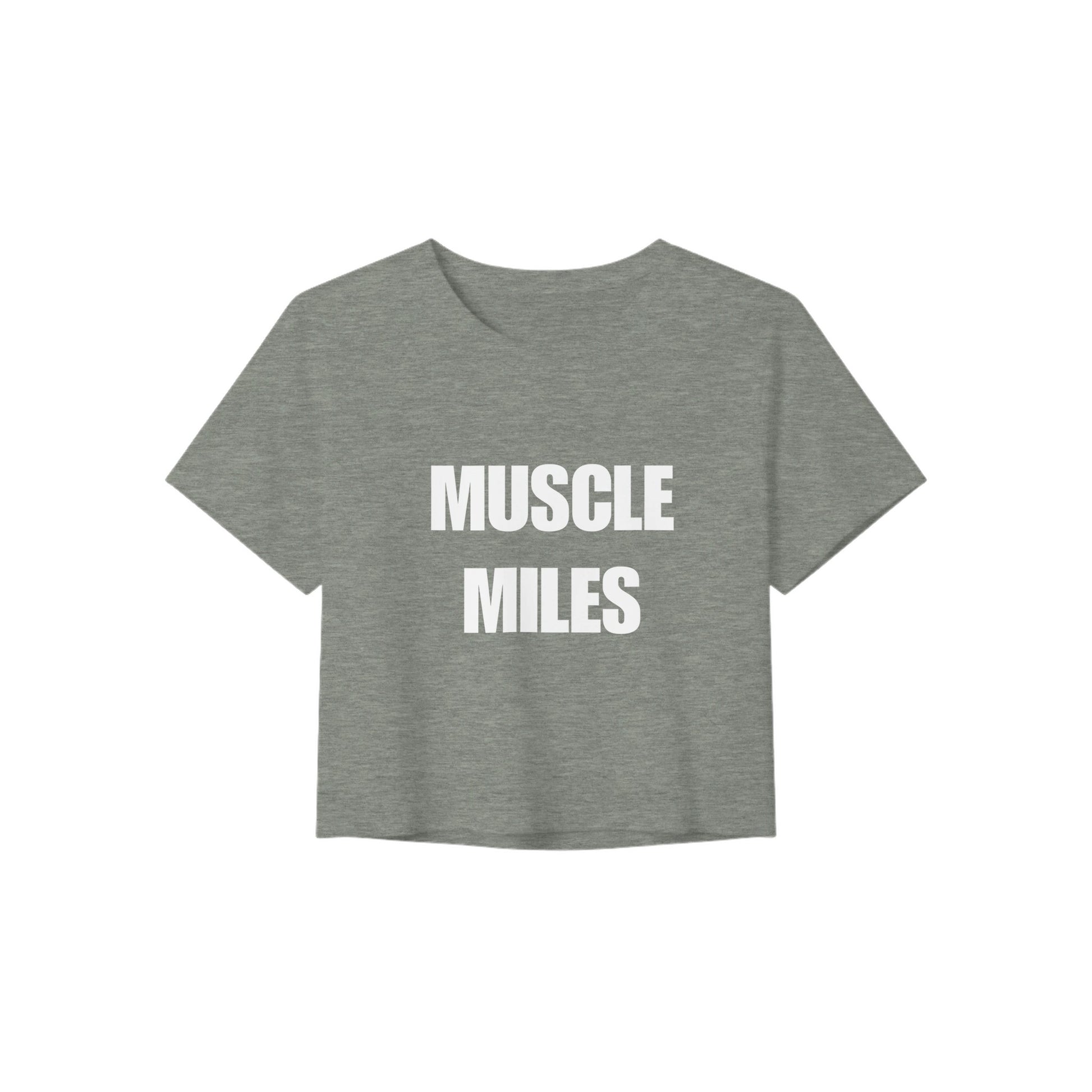 Muscle Miles women's crop top in Athletic Heather