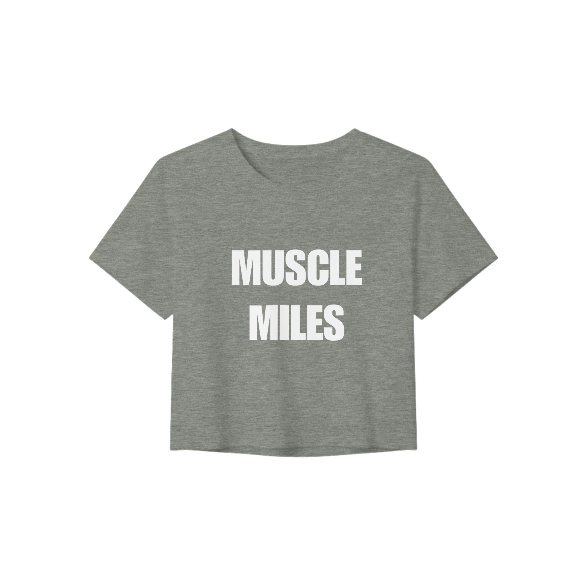 Muscle Miles women's crop top in Athletic Heather