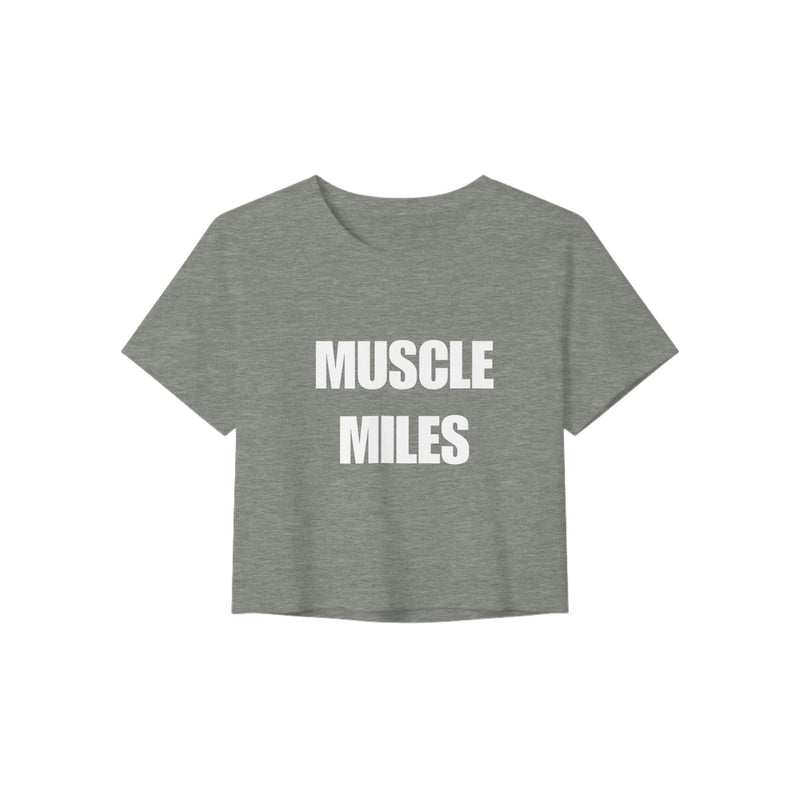 Muscle Miles women's crop top in Athletic Heather