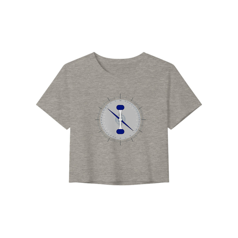 Taxi. Takeoff. Train. Crop Tee | Dumbbells & Hotels - Taxi. Takeoff. Train. design, crop tee product photo