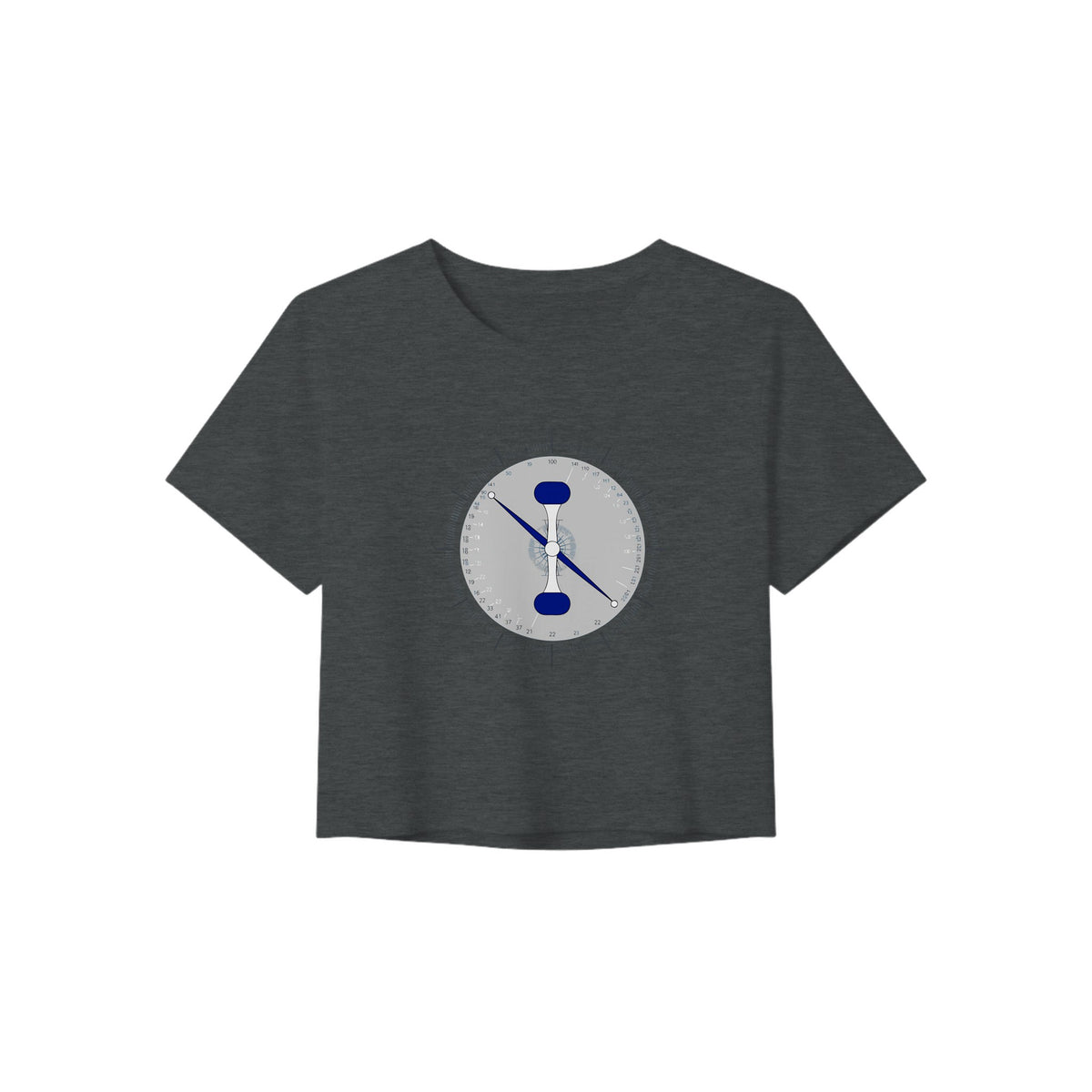 Taxi. Takeoff. Train. Crop Tee | Dumbbells & Hotels - Taxi. Takeoff. Train. design, crop tee product photo