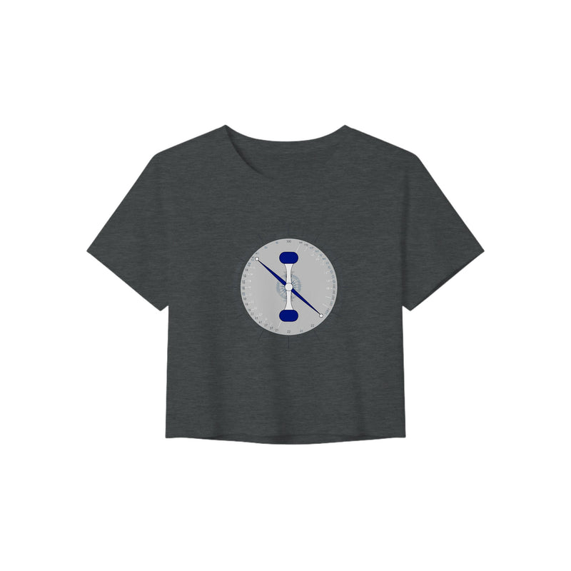Taxi. Takeoff. Train. Crop Tee | Dumbbells & Hotels - Taxi. Takeoff. Train. design, crop tee product photo