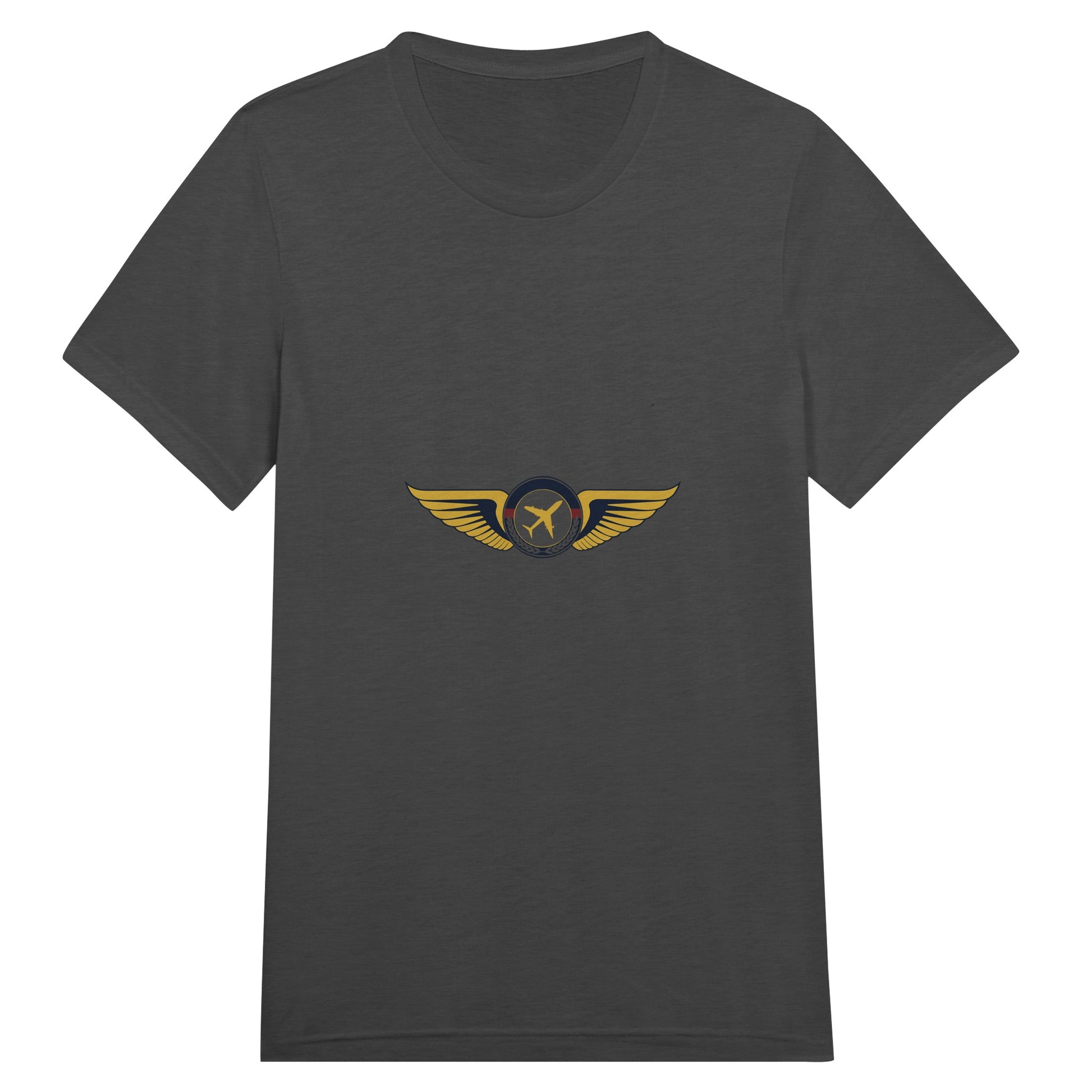 Aviator Wings flight-tested travel tee, front view 10 — Dumbbells & Hotels