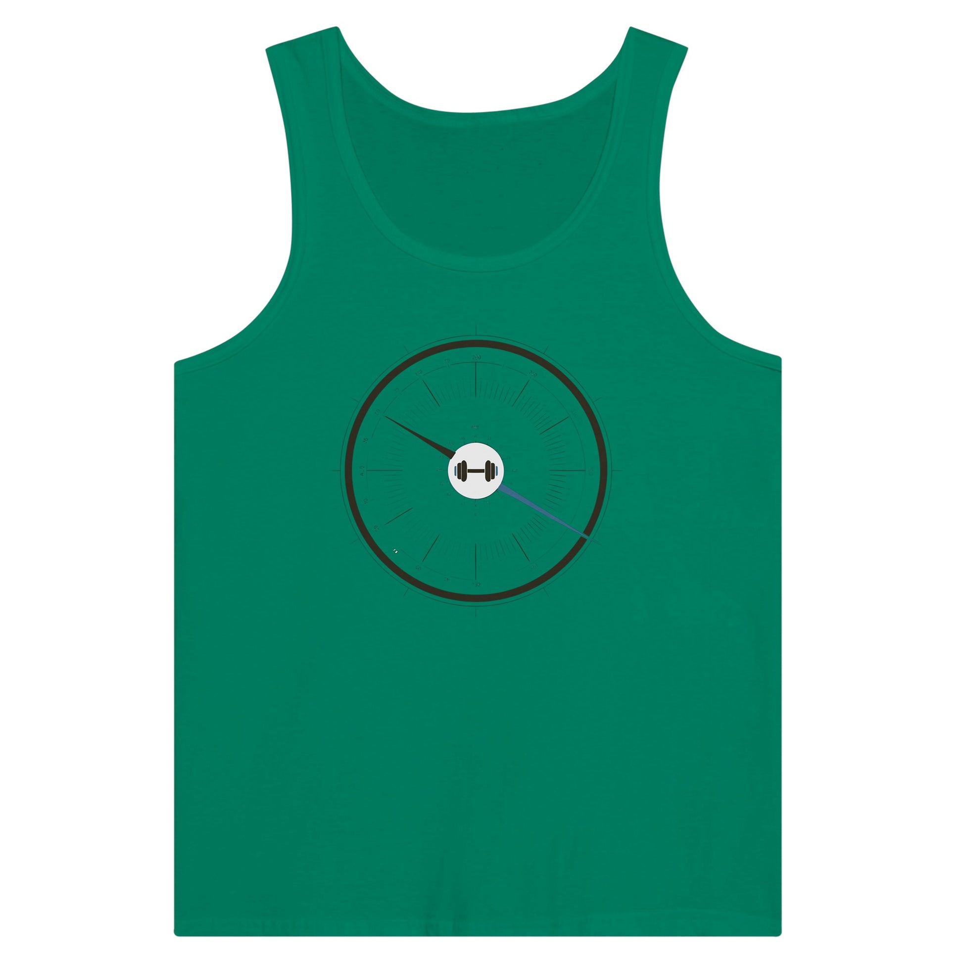 Traveling nurse wearing the Bedside Manner Barbell Manner tank for a high-heat hotel gym session