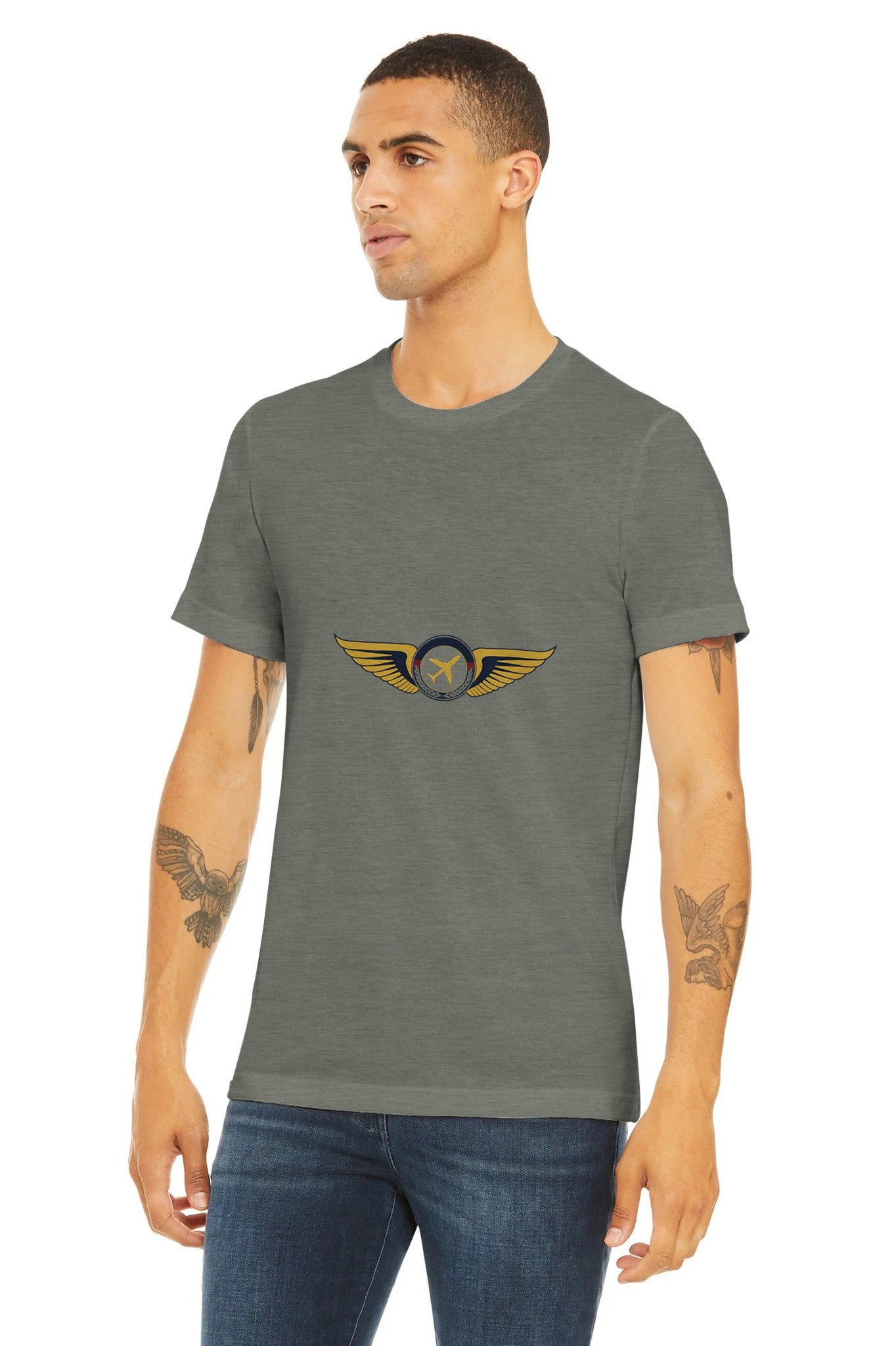 Aviator Wings flight-tested travel tee, flat lay 17 — Dumbbells & Hotels