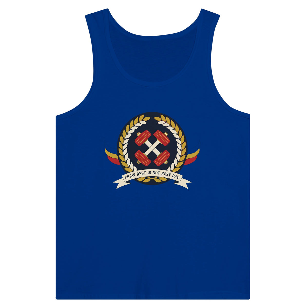 Crew Rest Is Not Rest Day. Tank | Dumbbells & Hotels - Crew Rest Is Not Rest Day. design, tank product photo