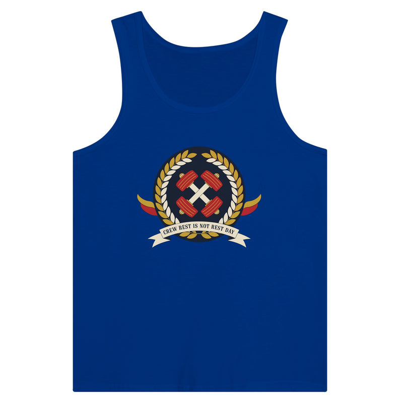 Crew Rest Is Not Rest Day. Tank | Dumbbells & Hotels - Crew Rest Is Not Rest Day. design, tank product photo