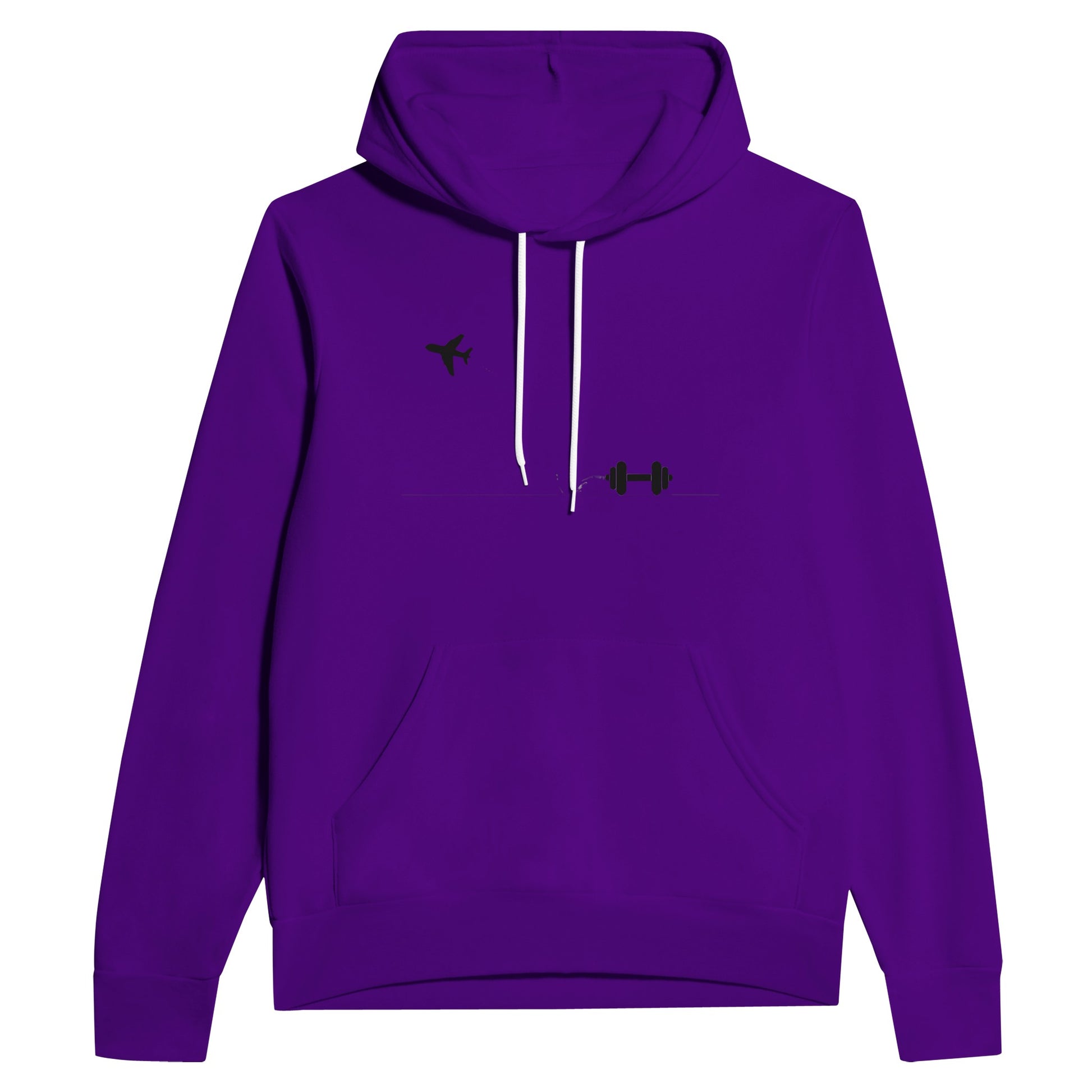 Boardroom Bound Body layover travel hoodie by Dumbbells & Hotels — view 3