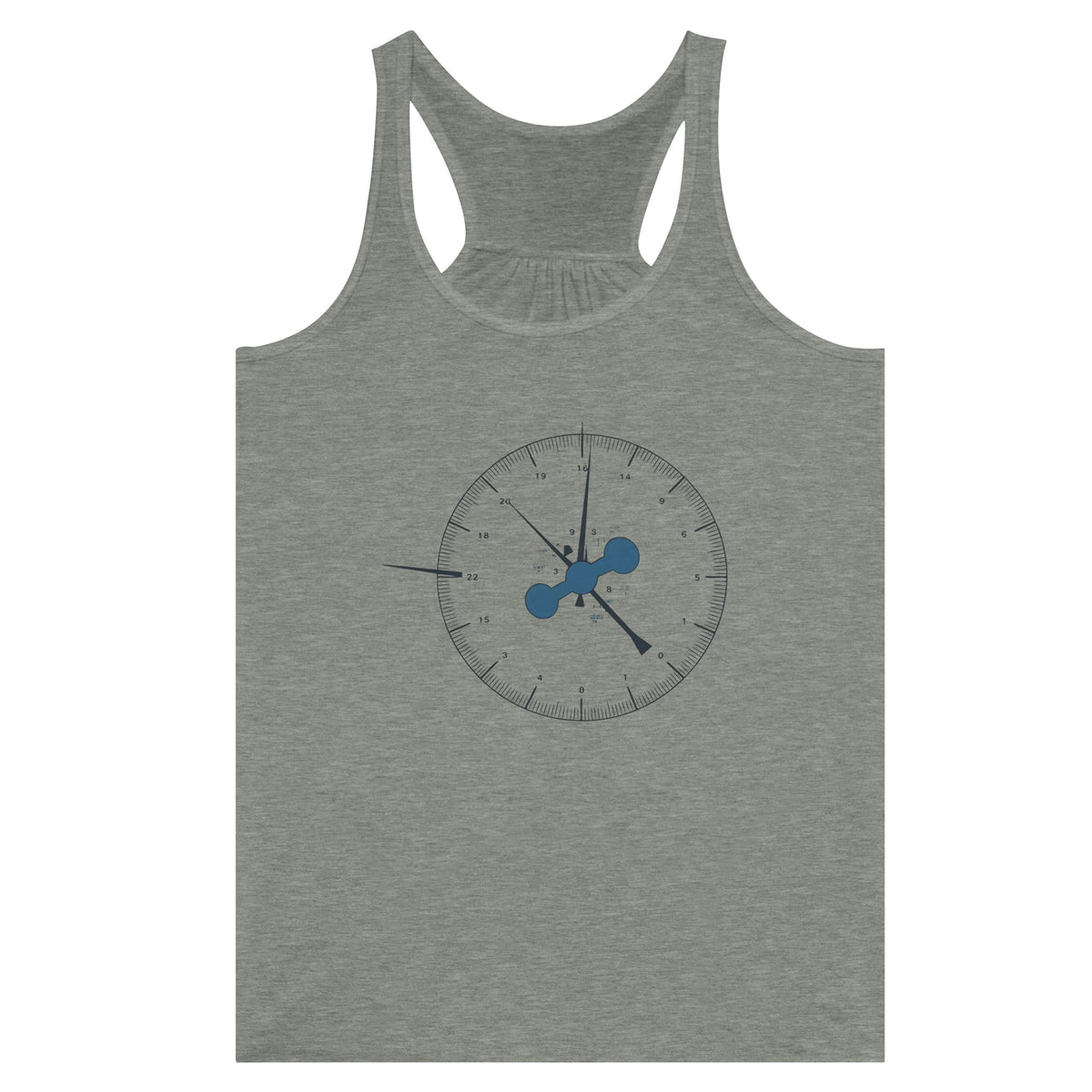 Clock In. Check In. Show Up. Racerback | Dumbbells & Hotels - Clock In. Check In. Show Up. design, racerback product photo