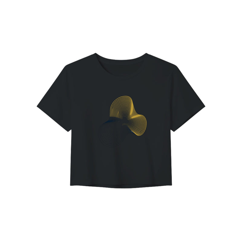 Carry-On Only. Excuses Left Behind. women's crop tee — flat lay