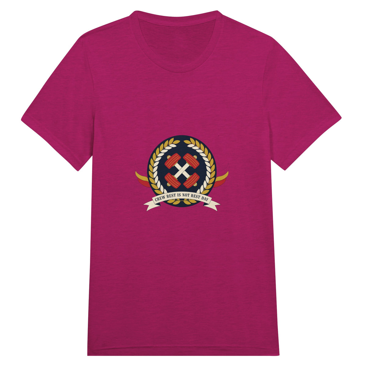 Crew Rest Is Not Rest Day. Tee | Dumbbells & Hotels - Crew Rest Is Not Rest Day. design, tee product photo