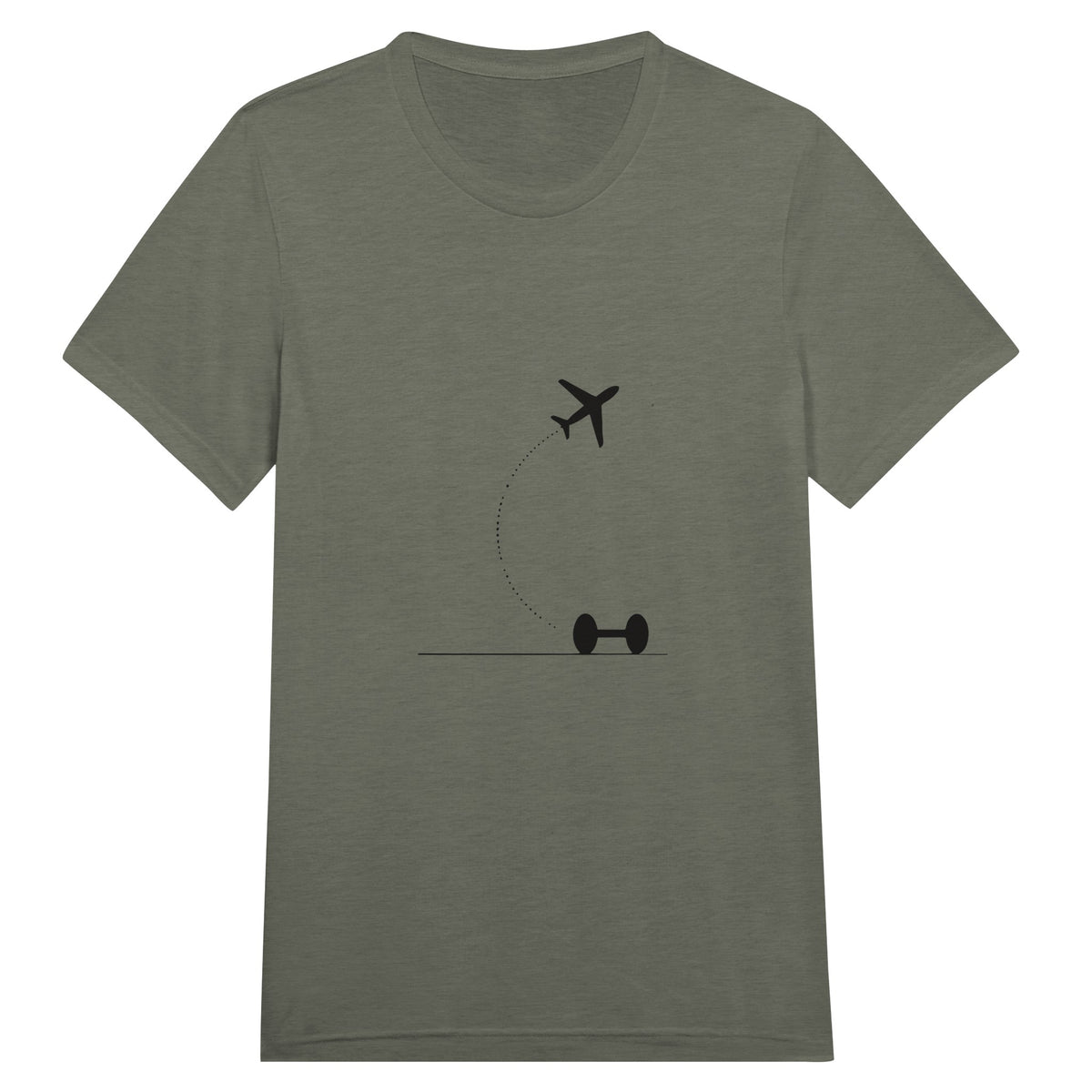 Hotel Key, Fitness Key design on Military Green Triblend unisex tee - Dumbbells & Hotels