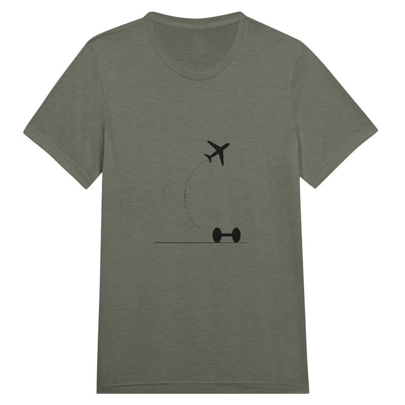 Hotel Key, Fitness Key design on Military Green Triblend unisex tee - Dumbbells & Hotels