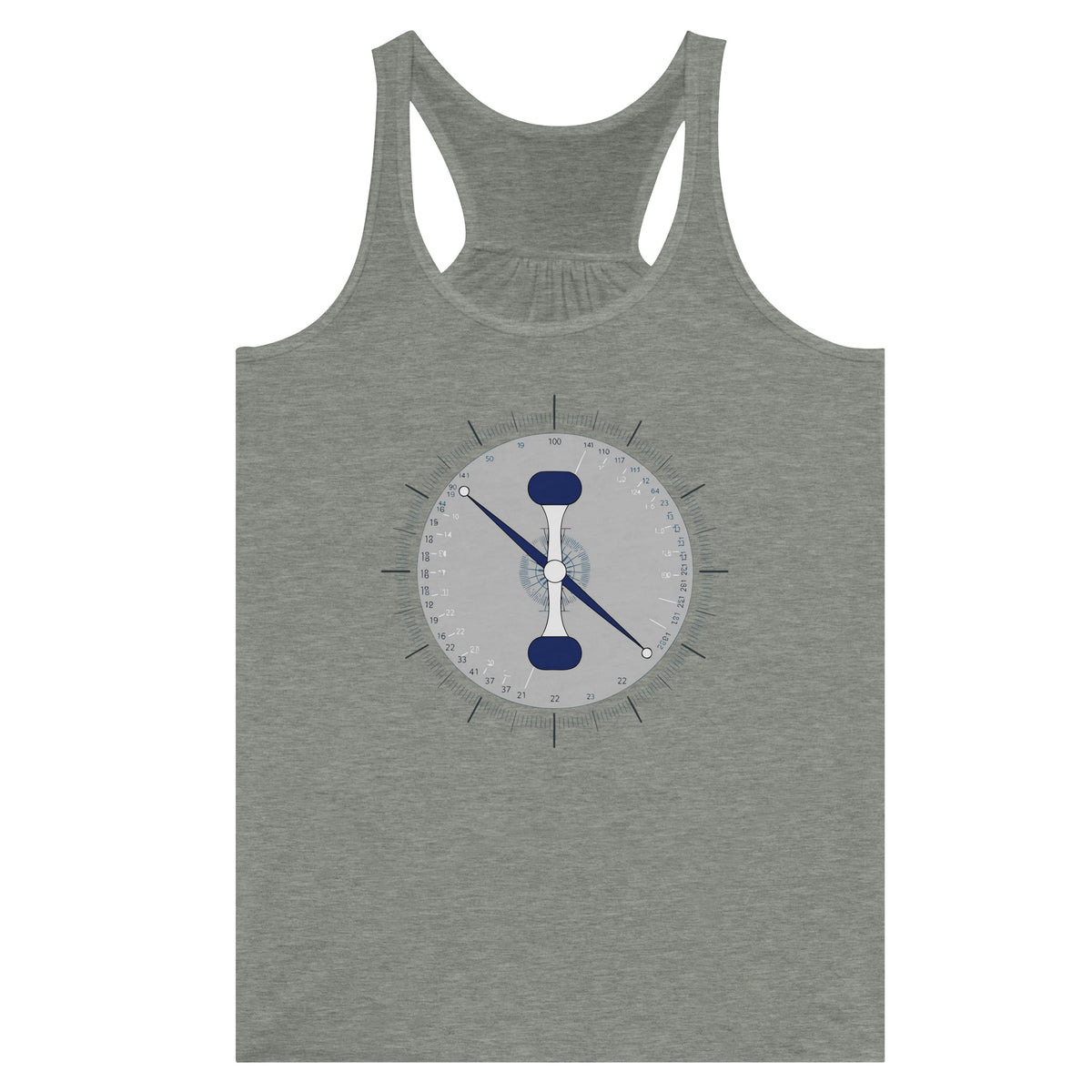 Taxi. Takeoff. Train. Racerback | Dumbbells & Hotels - Taxi. Takeoff. Train. design, racerback product photo