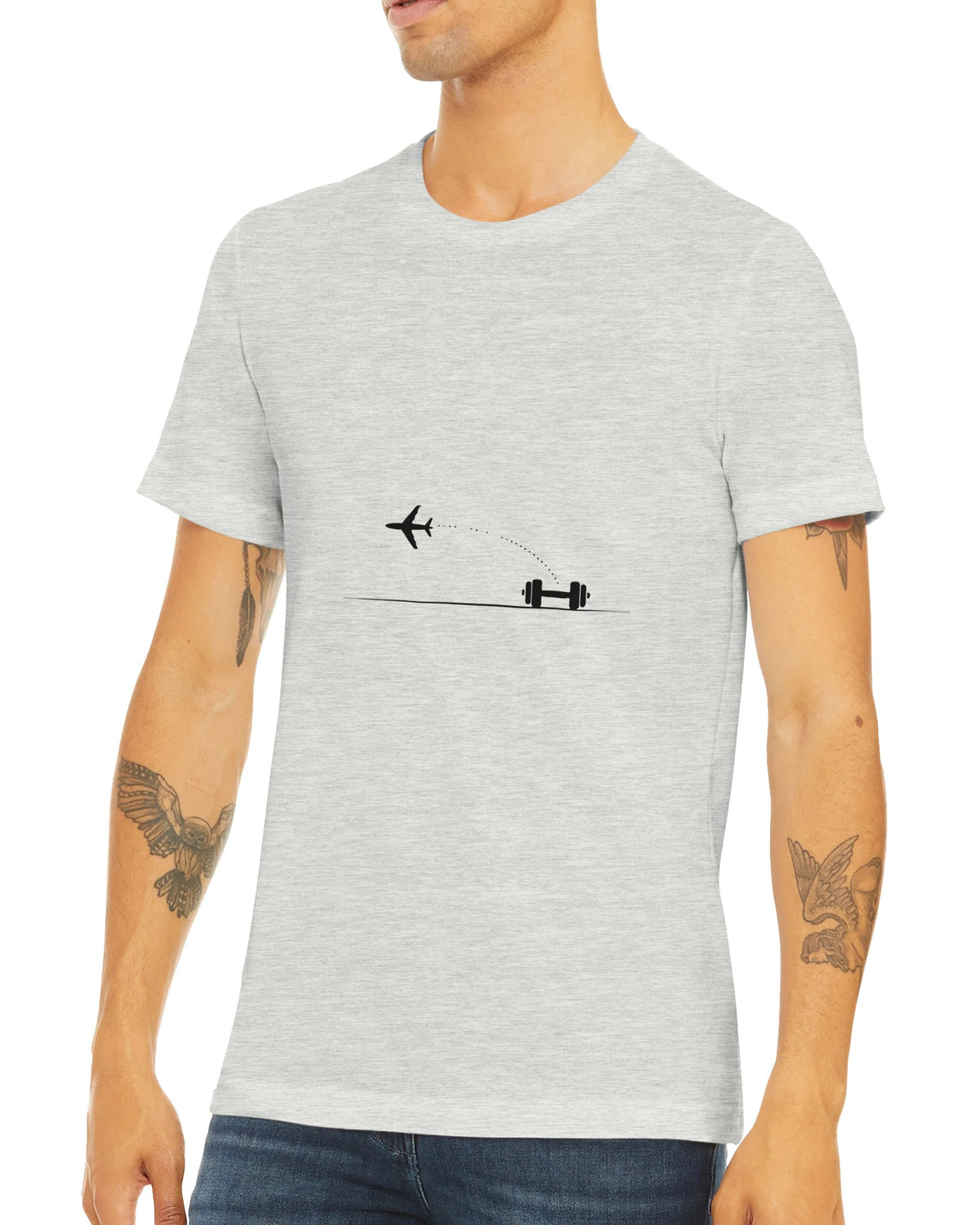 Land. Recover. Repeat. Tee | Dumbbells & Hotels - Land. Recover. Repeat. design, tee product photo