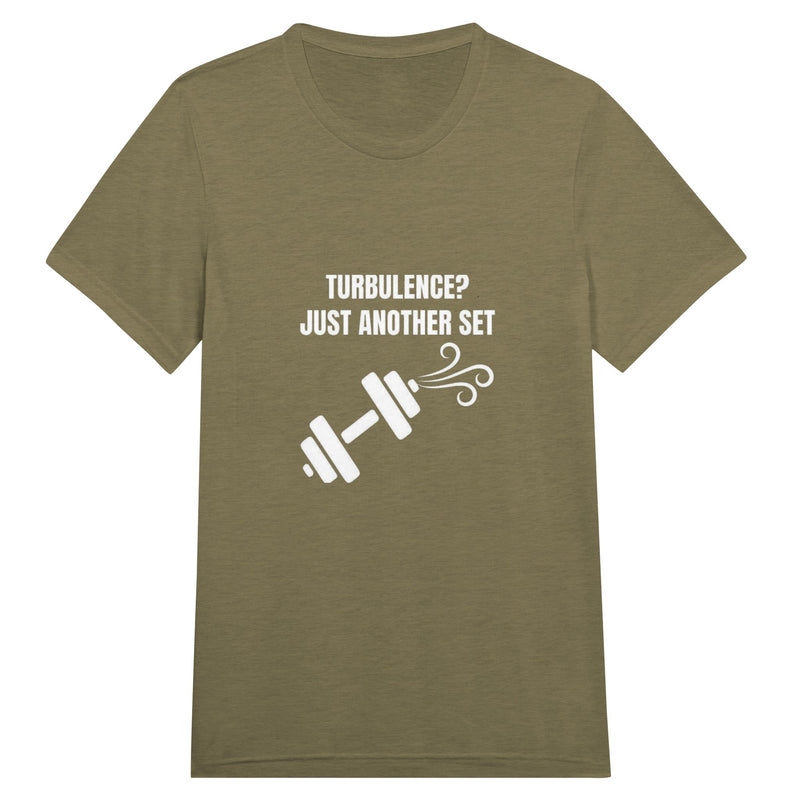Turbulence Just Another Set travel gym t-shirt by Dumbbells & Hotels — view 4