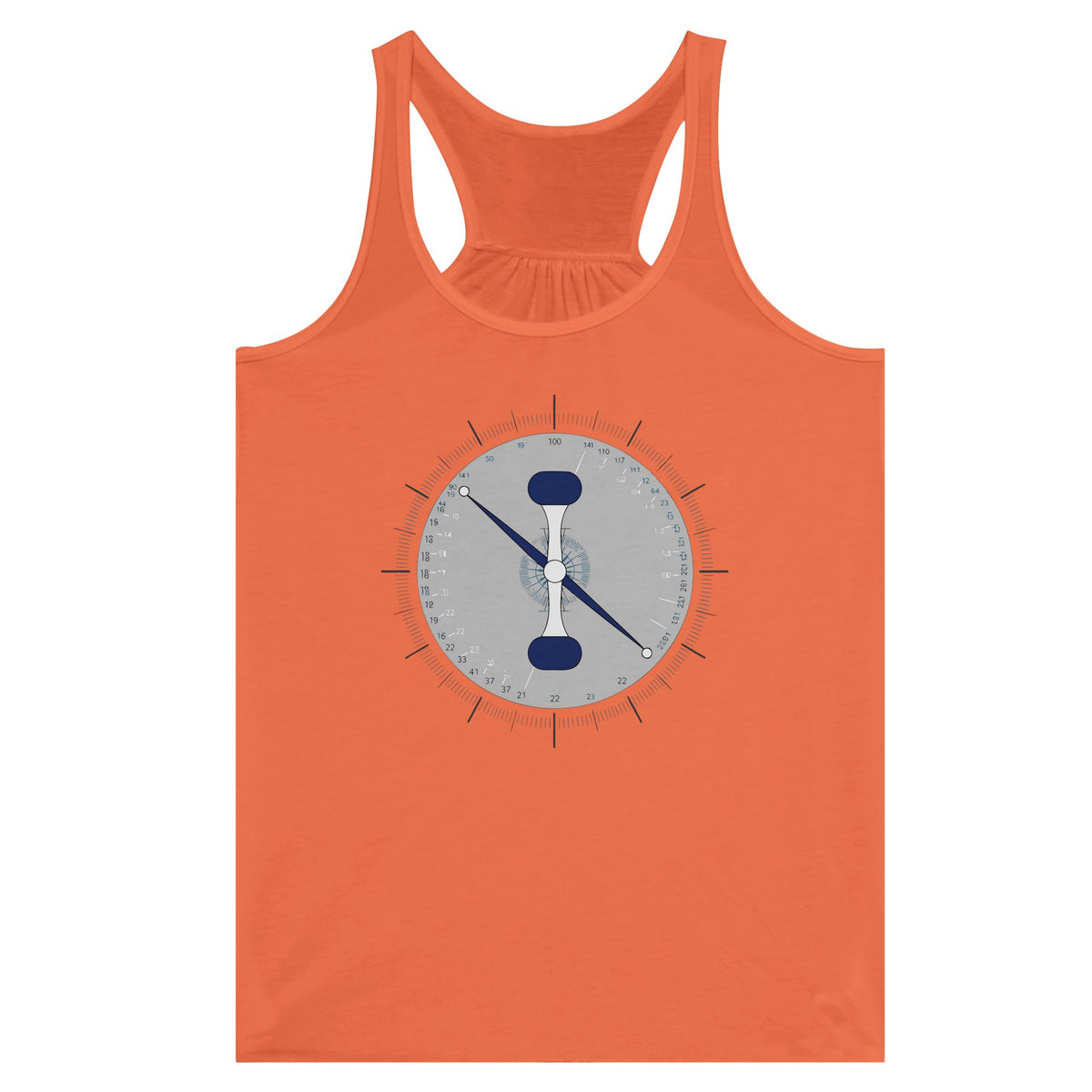 Taxi. Takeoff. Train. Racerback | Dumbbells & Hotels - Taxi. Takeoff. Train. design, racerback product photo