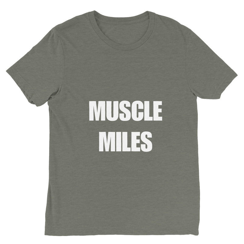Muscle Miles tee close-up, seam and fabric quality