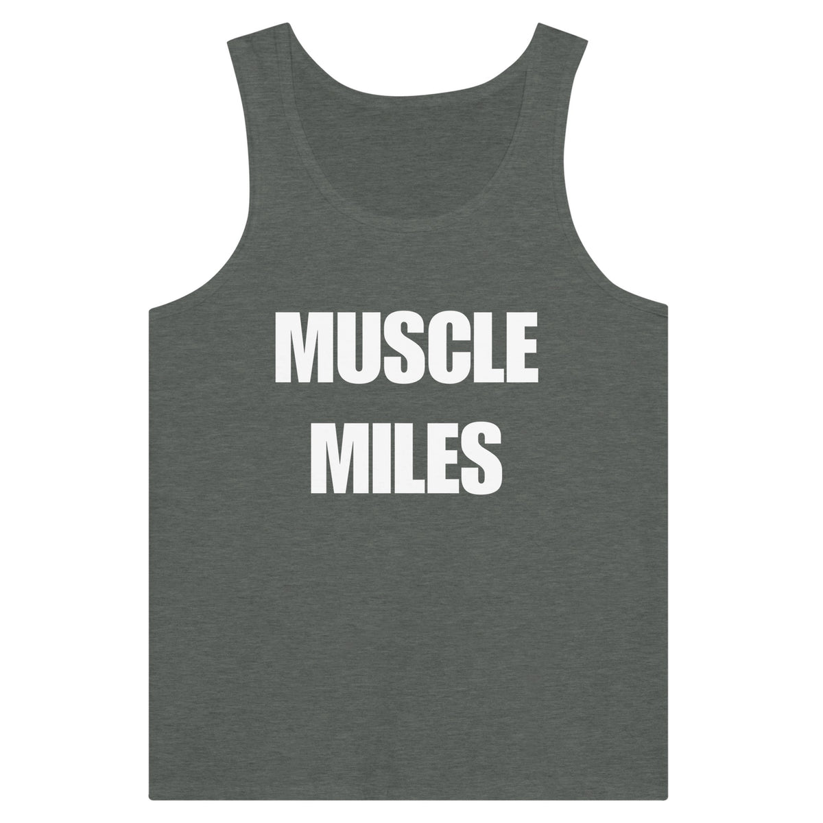 Muscle Miles tank top on-model, layover-ready styling