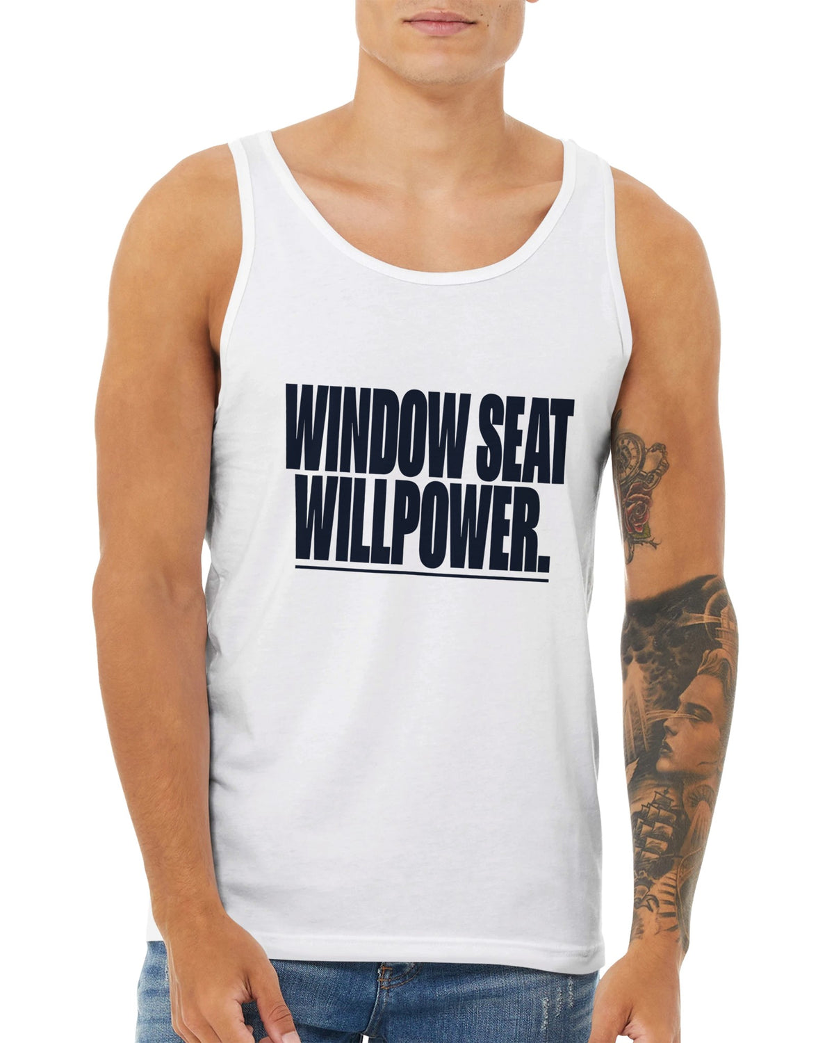 Window Seat Willpower Tank | Dumbbells & Hotels - Window Seat Willpower. design, tank product photo