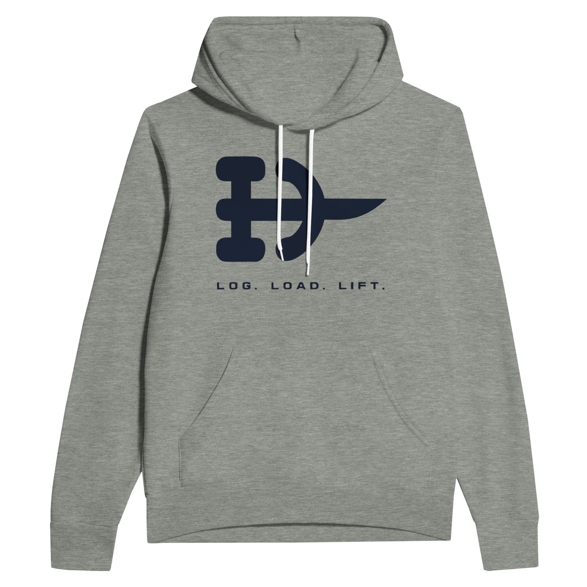 Log. Load. Lift. Hoodie | Dumbbells & Hotels - Log. Load. Lift. design, hoodie product photo