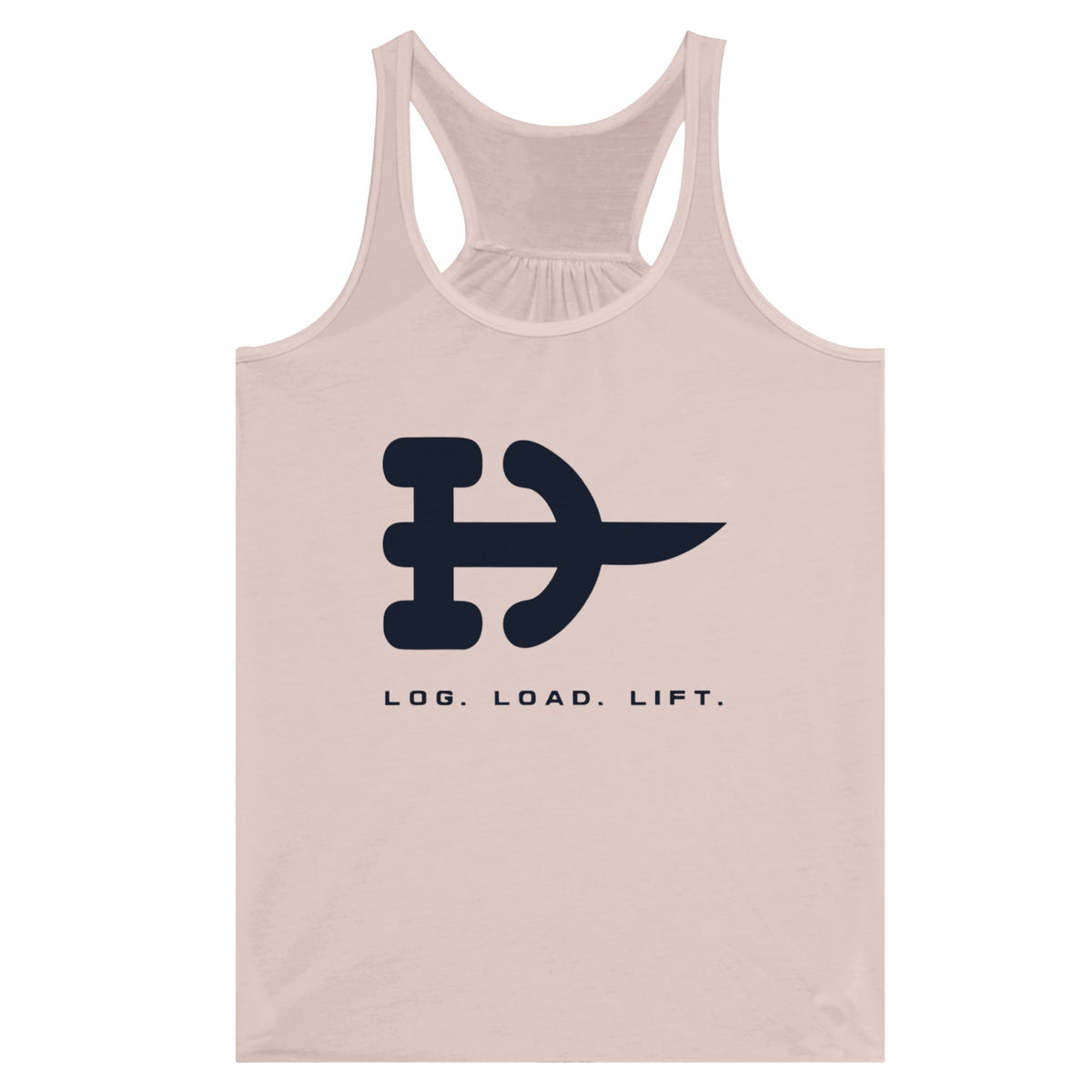Log. Load. Lift. Racerback | Dumbbells & Hotels - Log. Load. Lift. design, racerback product photo