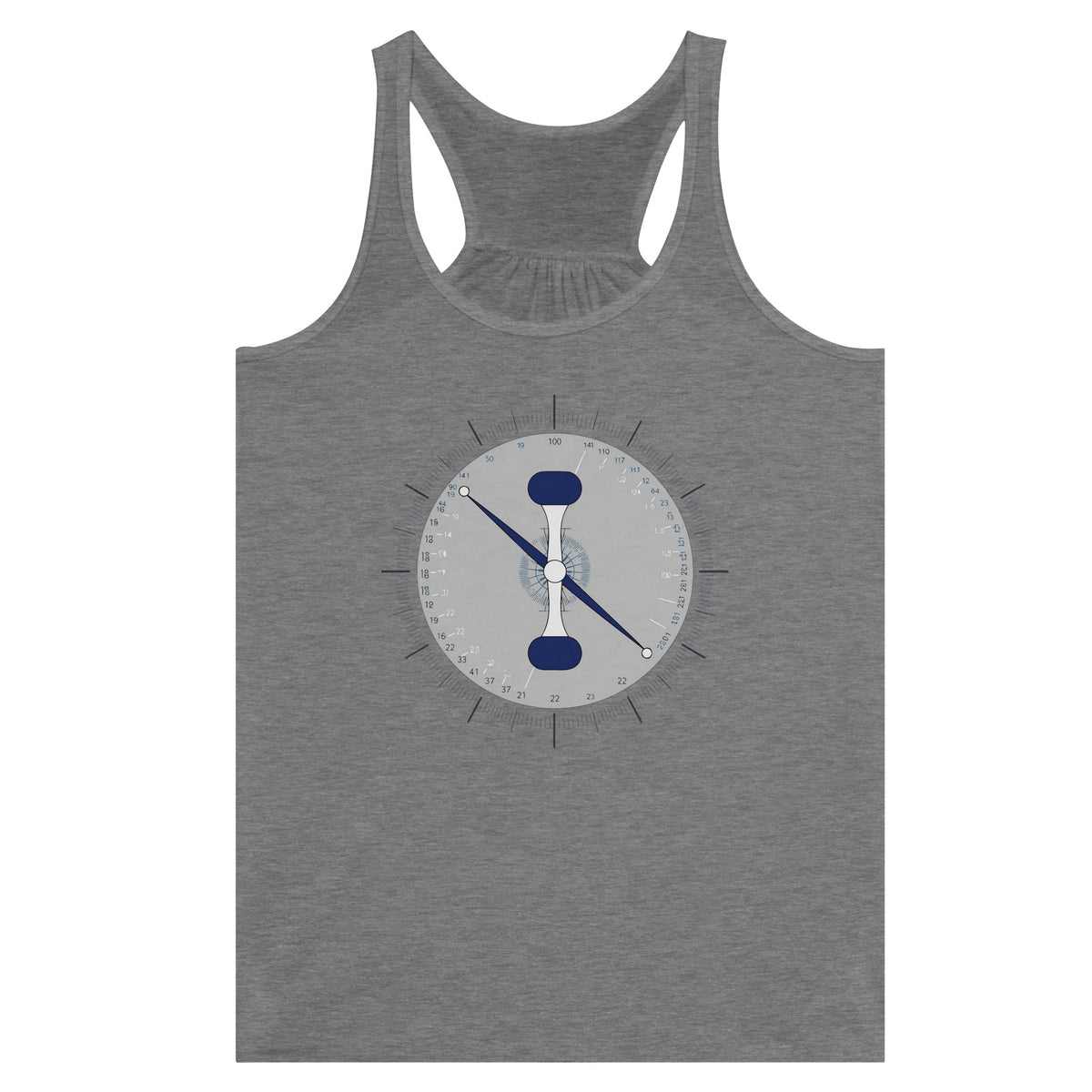 Taxi. Takeoff. Train. Racerback | Dumbbells & Hotels - Taxi. Takeoff. Train. design, racerback product photo