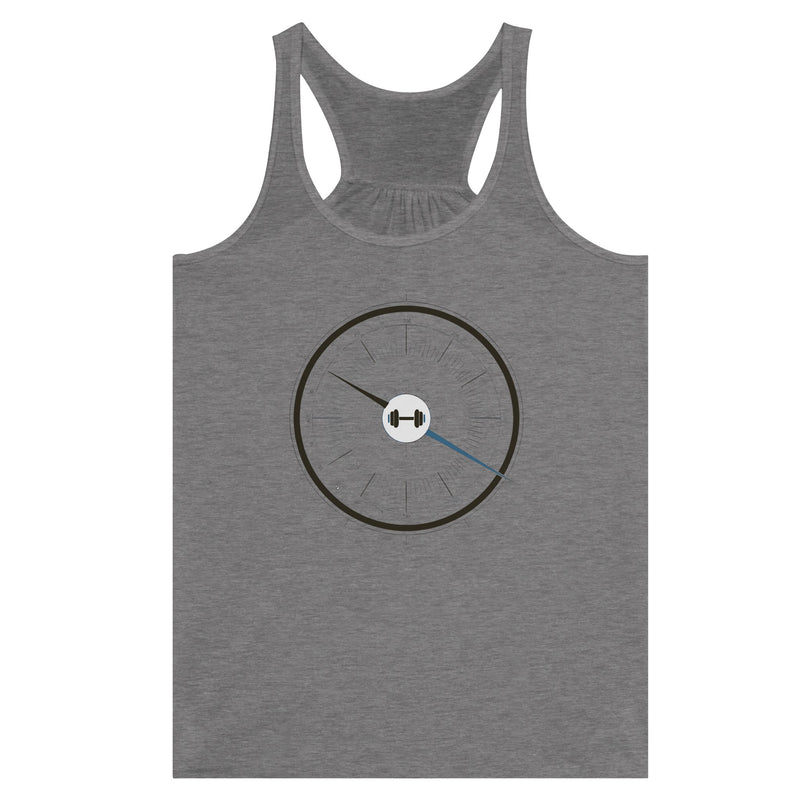Model in the Bedside Manner Barbell Manner racerback mid-press