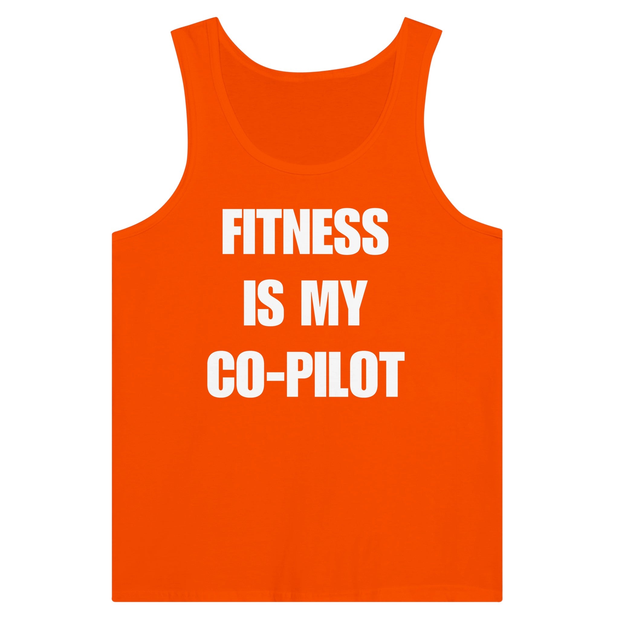 Fitness Is My Co-Pilot premium unisex tank in additional colorway — travel fitness tank, view 6