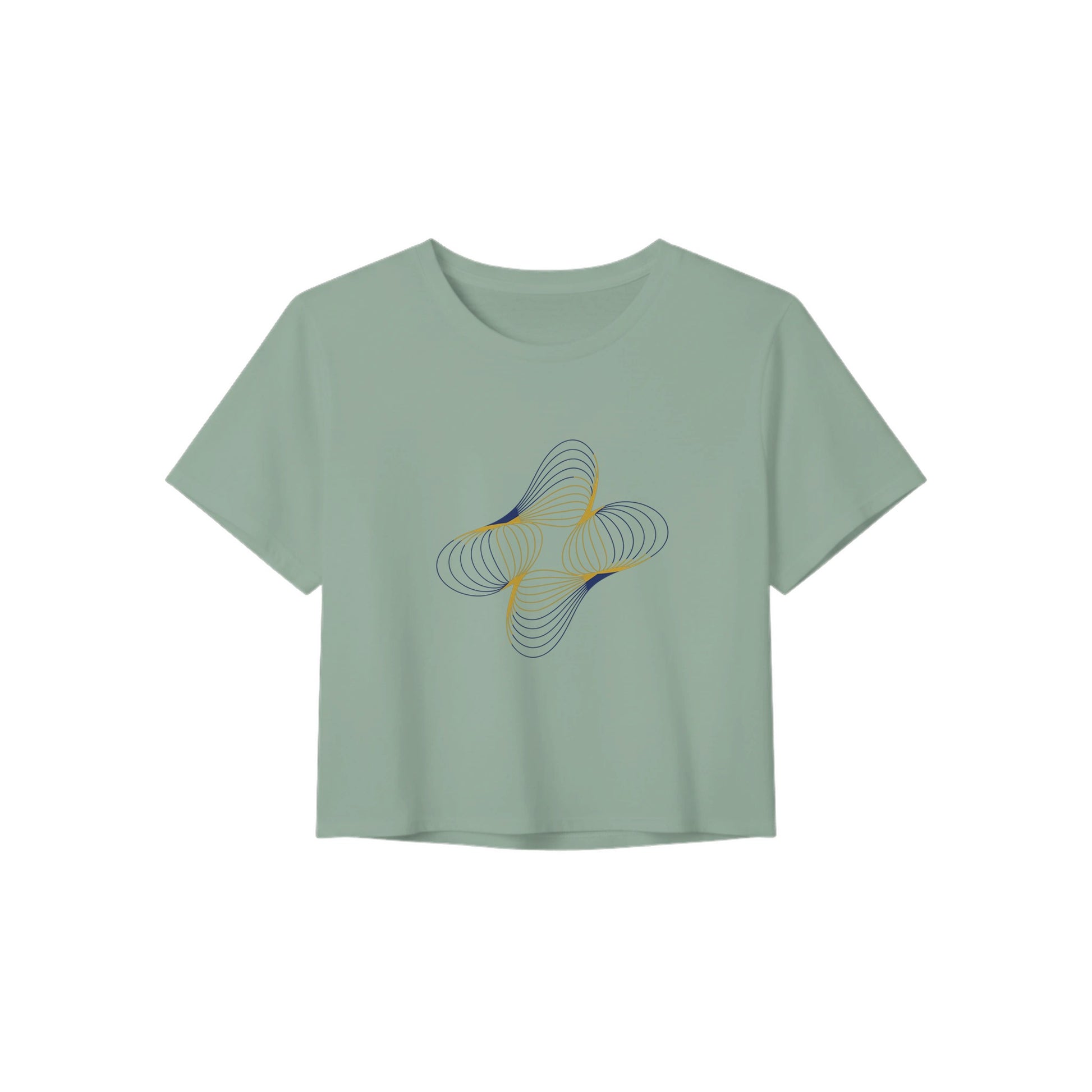 Between Meetings, Between Sets. women's crop top in Dusty Blue