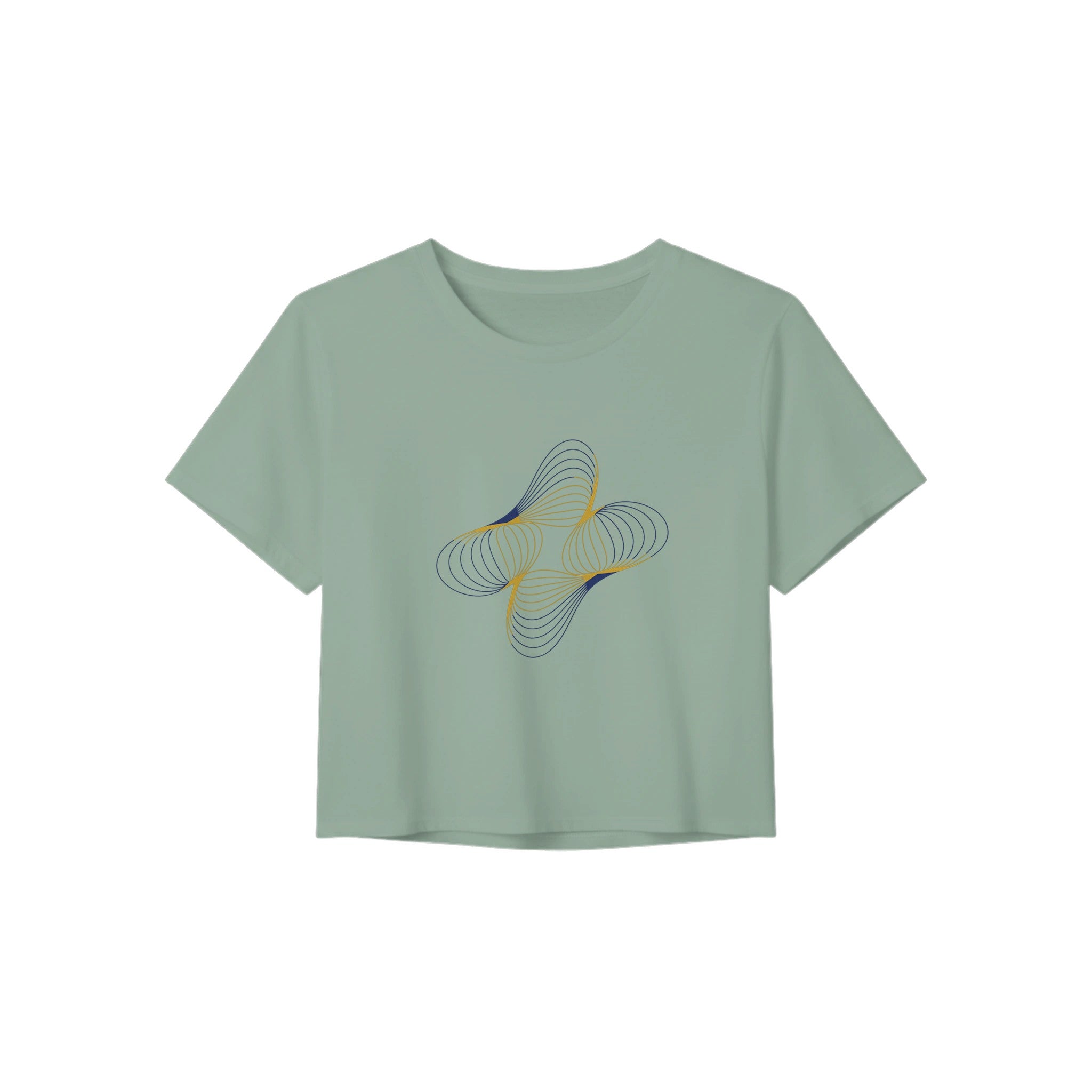 Between Meetings, Between Sets. women's crop top in Dusty Blue