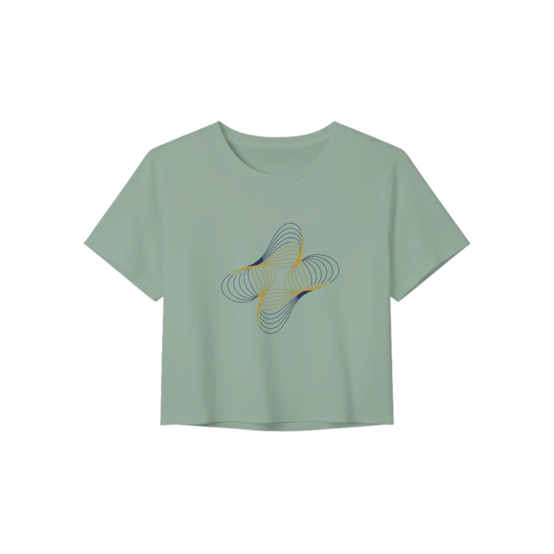 Between Meetings, Between Sets. women's crop top in Dusty Blue