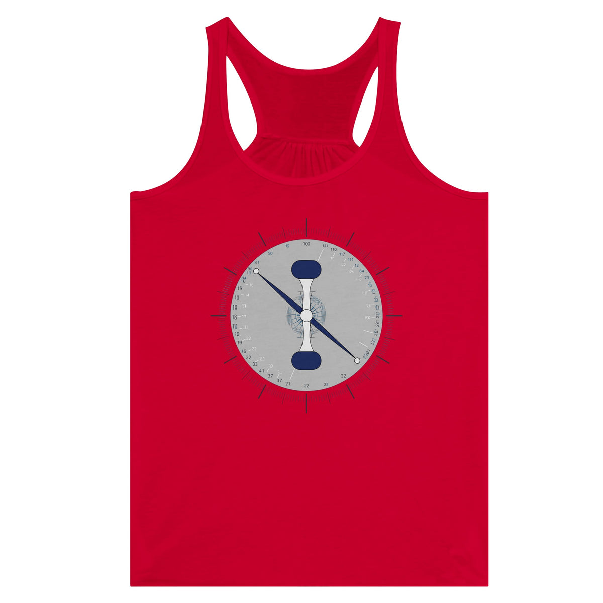 Taxi. Takeoff. Train. Racerback | Dumbbells & Hotels - Taxi. Takeoff. Train. design, racerback product photo